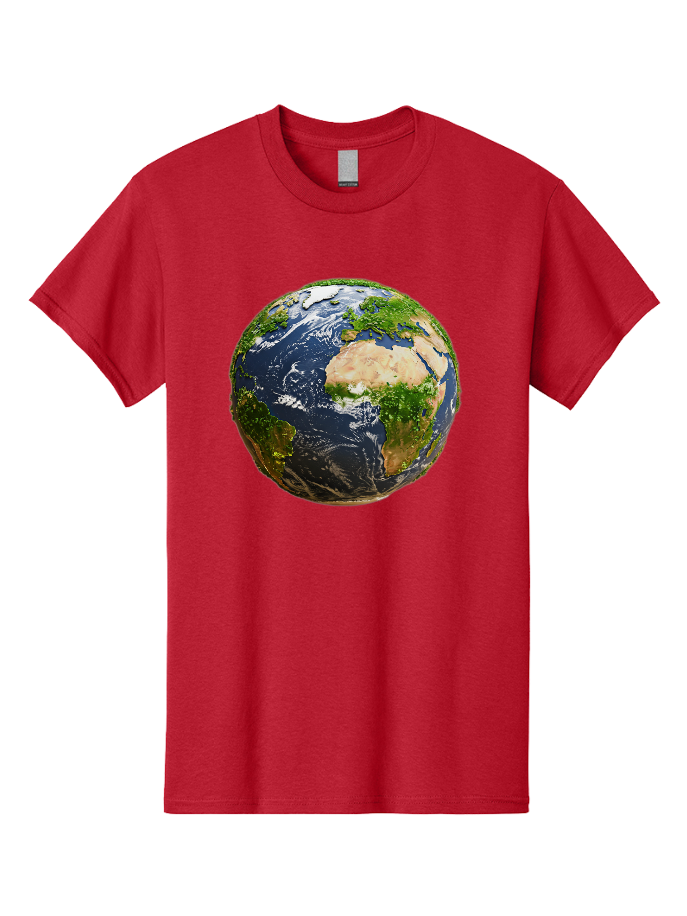 Earth-Globe-3 Men'S Graphic Tee, 100% Cotton, Comfortable Casual Summer Wear, Machine Washable, Globe, Earth From Space, World Map, Africa, Europe, Atlantic Ocean, Natural Beauty, Diverse Geography, Global Unity, Planet Earth Imagery, Baa578