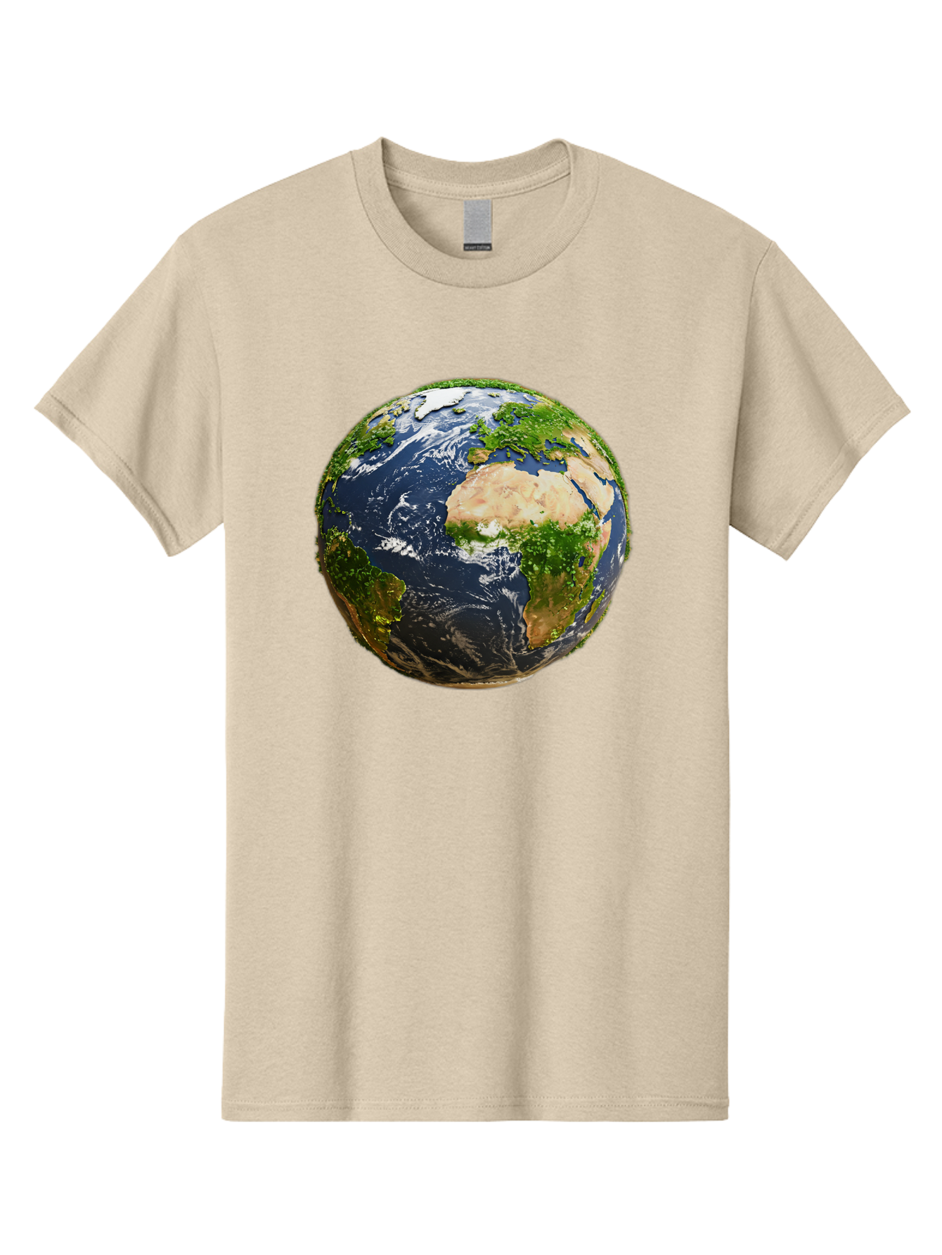 Earth-Globe-3 Men'S Graphic Tee, 100% Cotton, Comfortable Casual Summer Wear, Machine Washable, Globe, Earth From Space, World Map, Africa, Europe, Atlantic Ocean, Natural Beauty, Diverse Geography, Global Unity, Planet Earth Imagery, Baa578