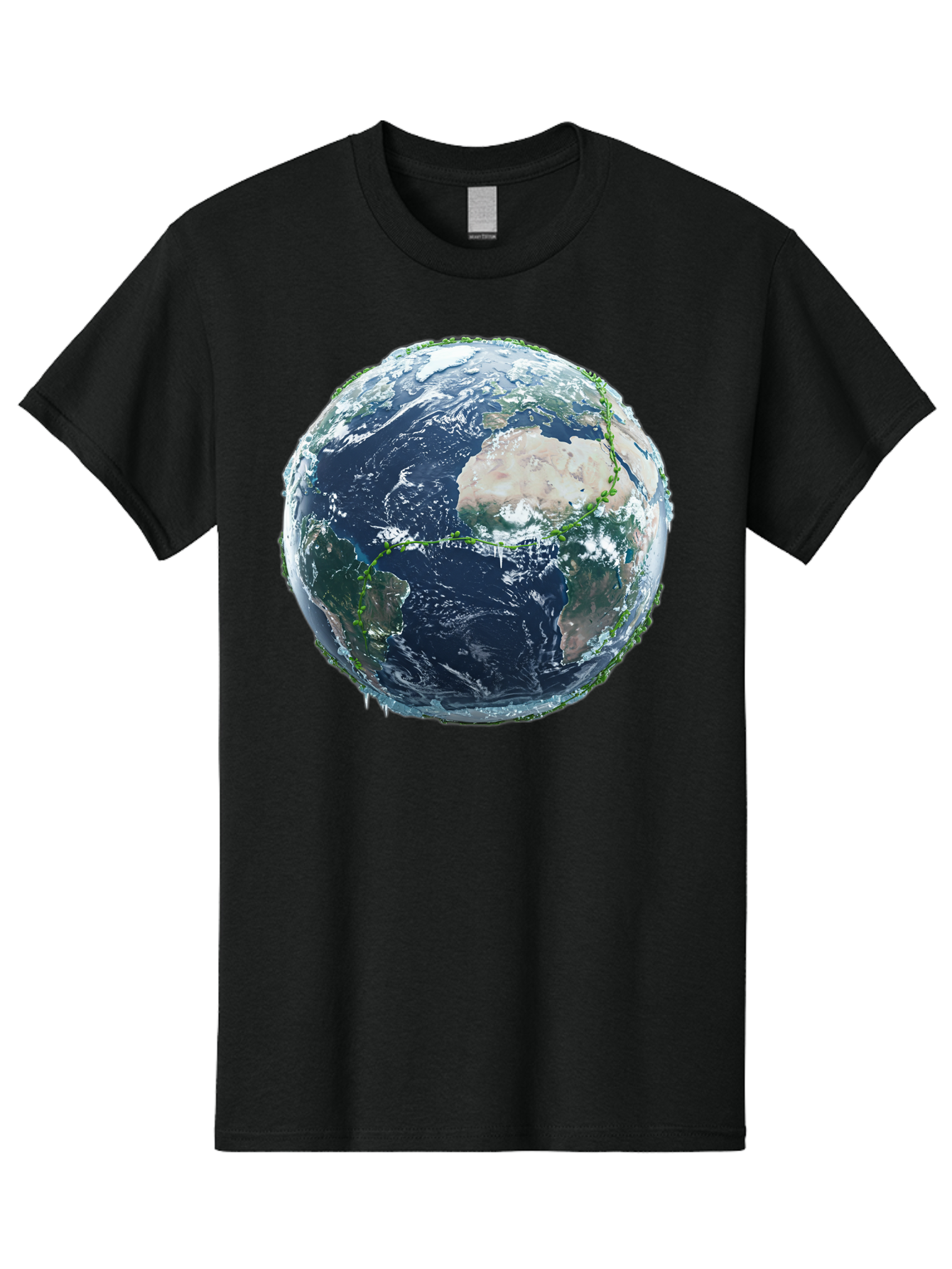 Earth-Globe-4 Men'S Graphic Tee, 100% Cotton, Comfortable Casual Summer Wear, Machine Washable, Globe Showing North America, Earth From Space, Global View, Planet Earth, International Map, World Geography, Satellite Imagery Baa579