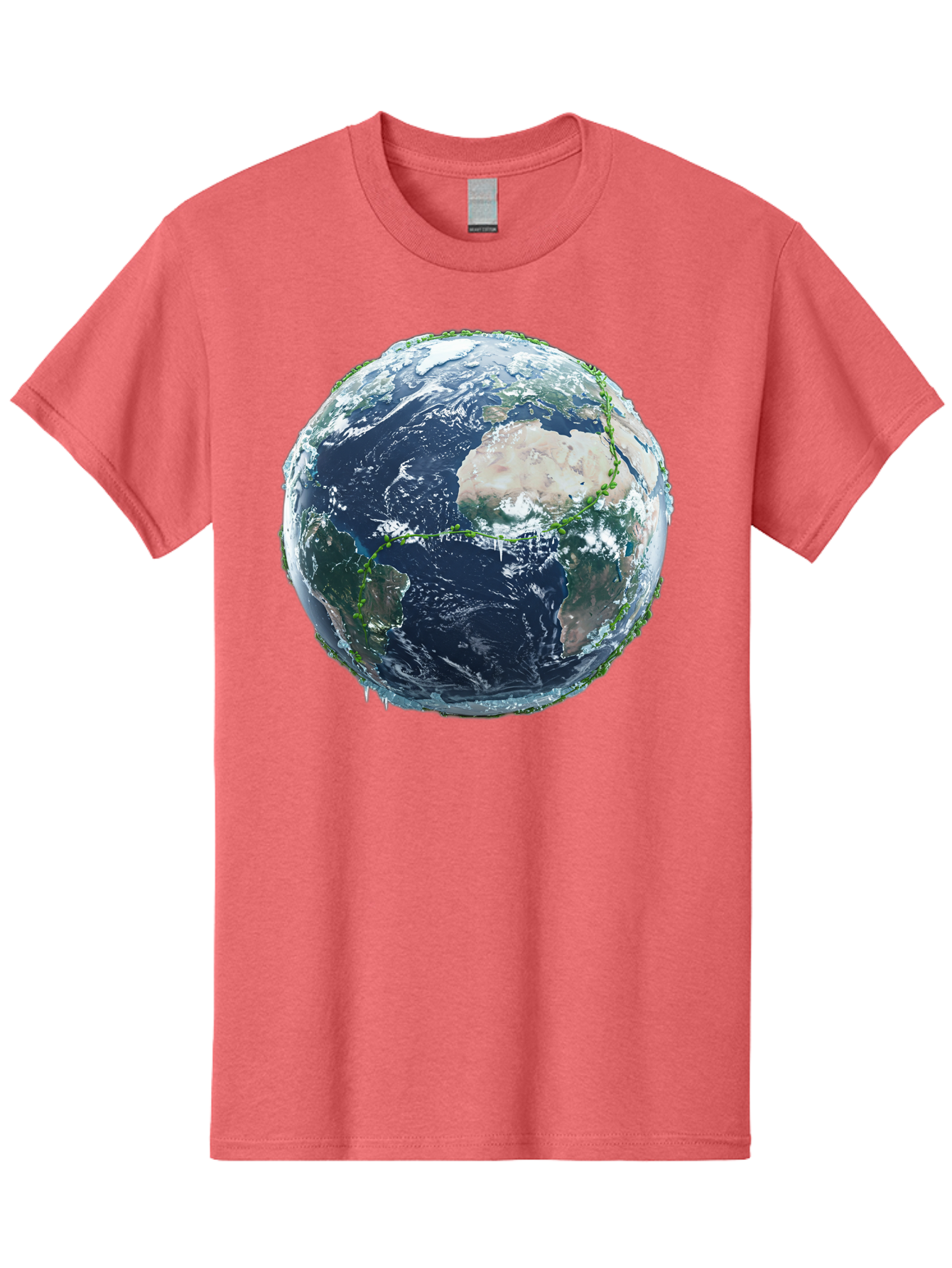 Earth-Globe-4 Men'S Graphic Tee, 100% Cotton, Comfortable Casual Summer Wear, Machine Washable, Globe Showing North America, Earth From Space, Global View, Planet Earth, International Map, World Geography, Satellite Imagery Baa579