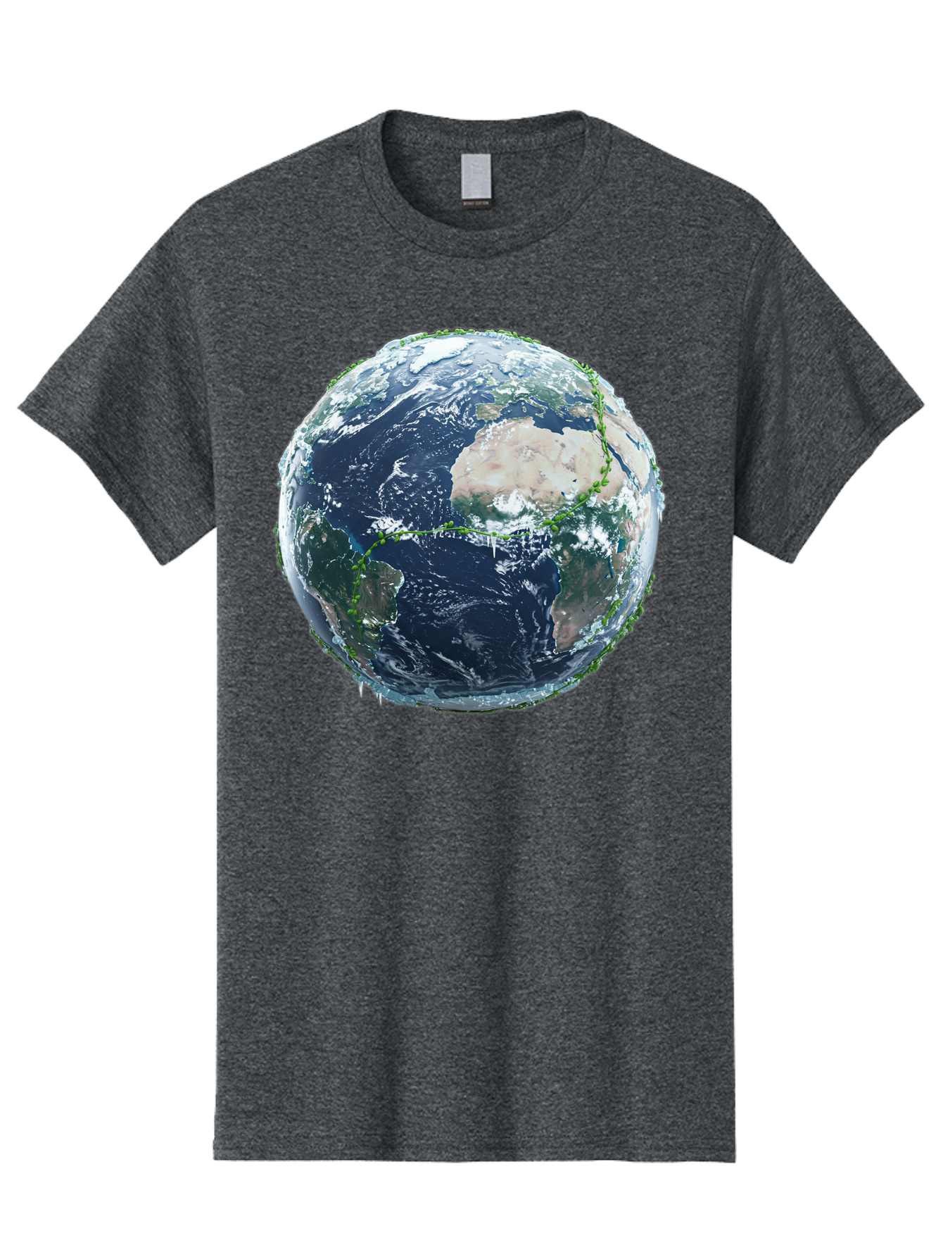 Earth-Globe-4 Men'S Graphic Tee, 100% Cotton, Comfortable Casual Summer Wear, Machine Washable, Globe Showing North America, Earth From Space, Global View, Planet Earth, International Map, World Geography, Satellite Imagery Baa579