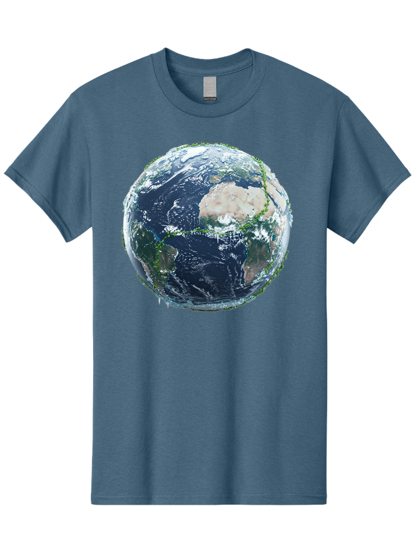 Earth-Globe-4 Men'S Graphic Tee, 100% Cotton, Comfortable Casual Summer Wear, Machine Washable, Globe Showing North America, Earth From Space, Global View, Planet Earth, International Map, World Geography, Satellite Imagery Baa579