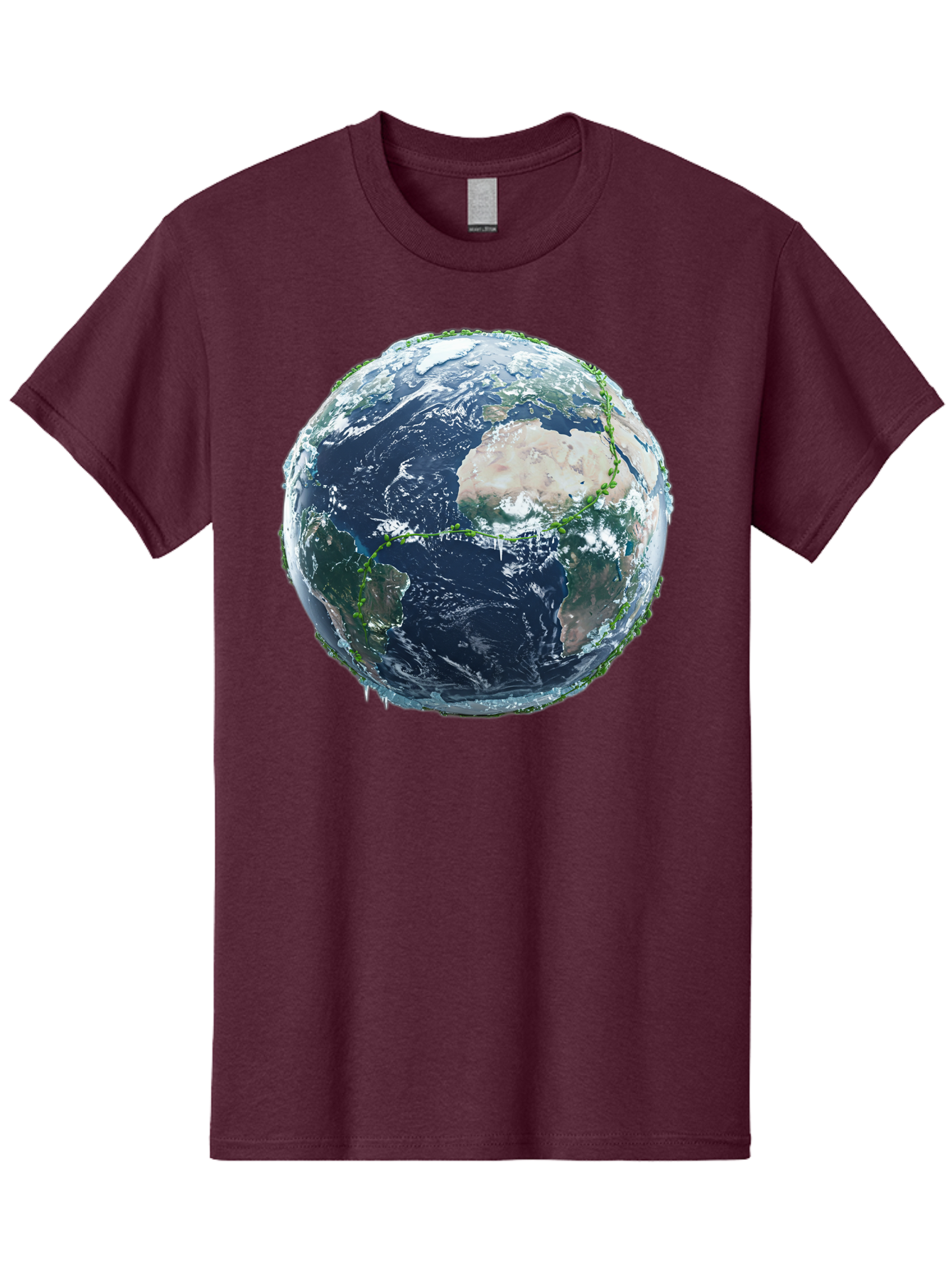 Earth-Globe-4 Men'S Graphic Tee, 100% Cotton, Comfortable Casual Summer Wear, Machine Washable, Globe Showing North America, Earth From Space, Global View, Planet Earth, International Map, World Geography, Satellite Imagery Baa579