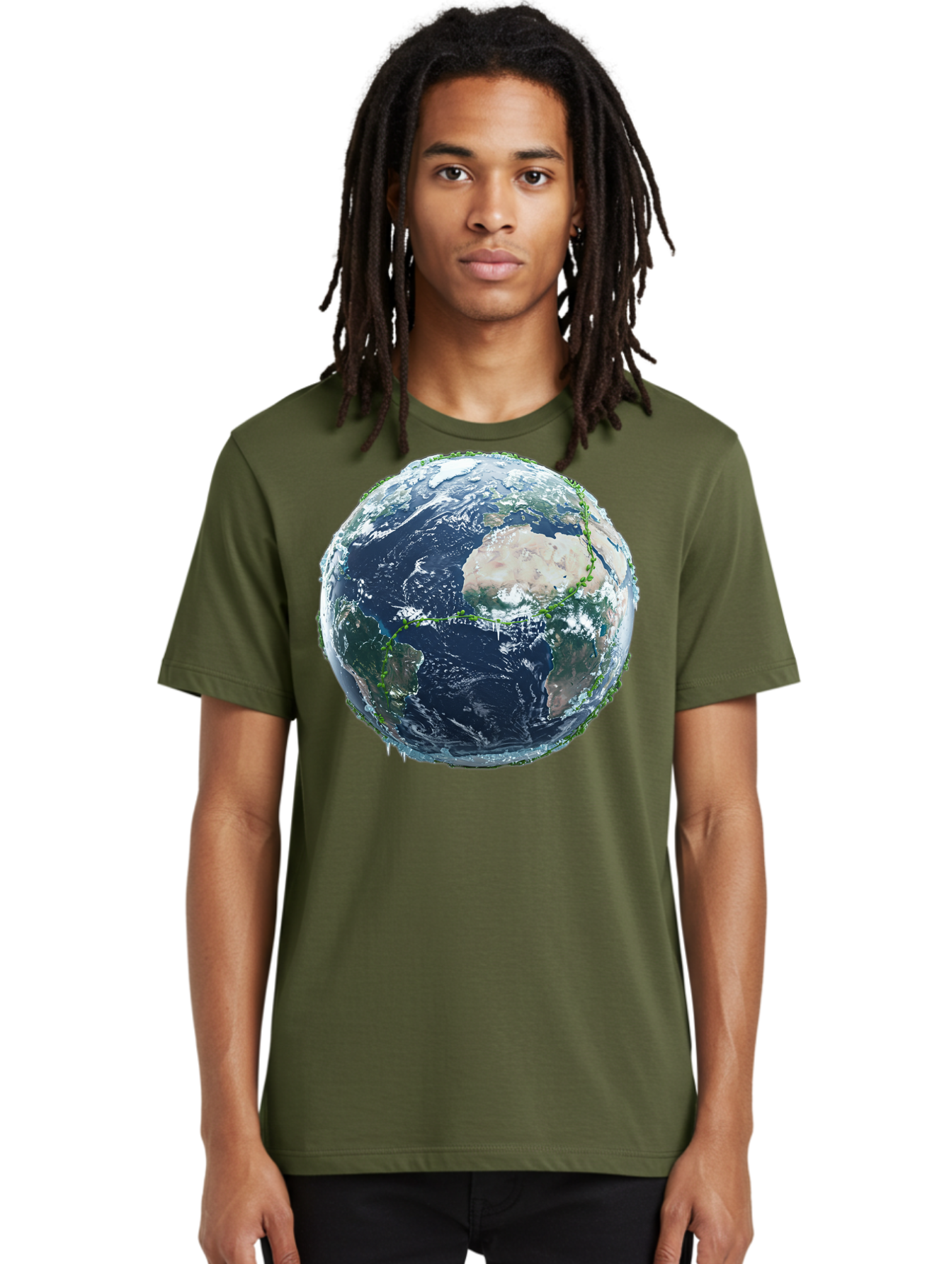 Earth-Globe-4 Men'S Graphic Tee, 100% Cotton, Comfortable Casual Summer Wear, Machine Washable, Globe Showing North America, Earth From Space, Global View, Planet Earth, International Map, World Geography, Satellite Imagery Baa579