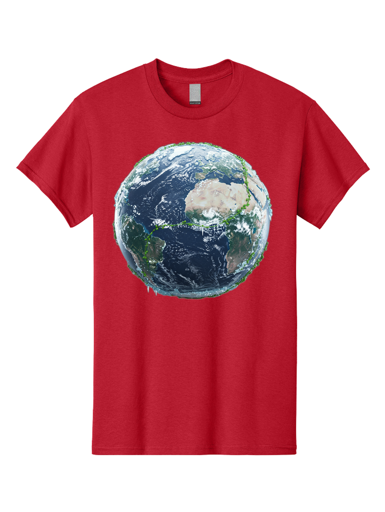 Earth-Globe-4 Men'S Graphic Tee, 100% Cotton, Comfortable Casual Summer Wear, Machine Washable, Globe Showing North America, Earth From Space, Global View, Planet Earth, International Map, World Geography, Satellite Imagery Baa579