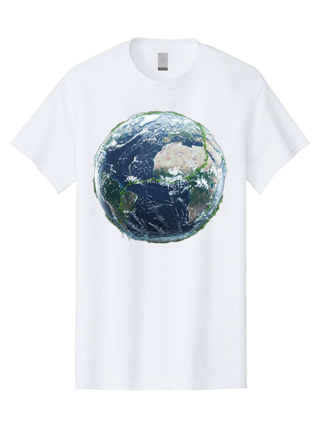 Earth-Globe-4 Men'S Graphic Tee, 100% Cotton, Comfortable Casual Summer Wear, Machine Washable, Globe Showing North America, Earth From Space, Global View, Planet Earth, International Map, World Geography, Satellite Imagery Baa579
