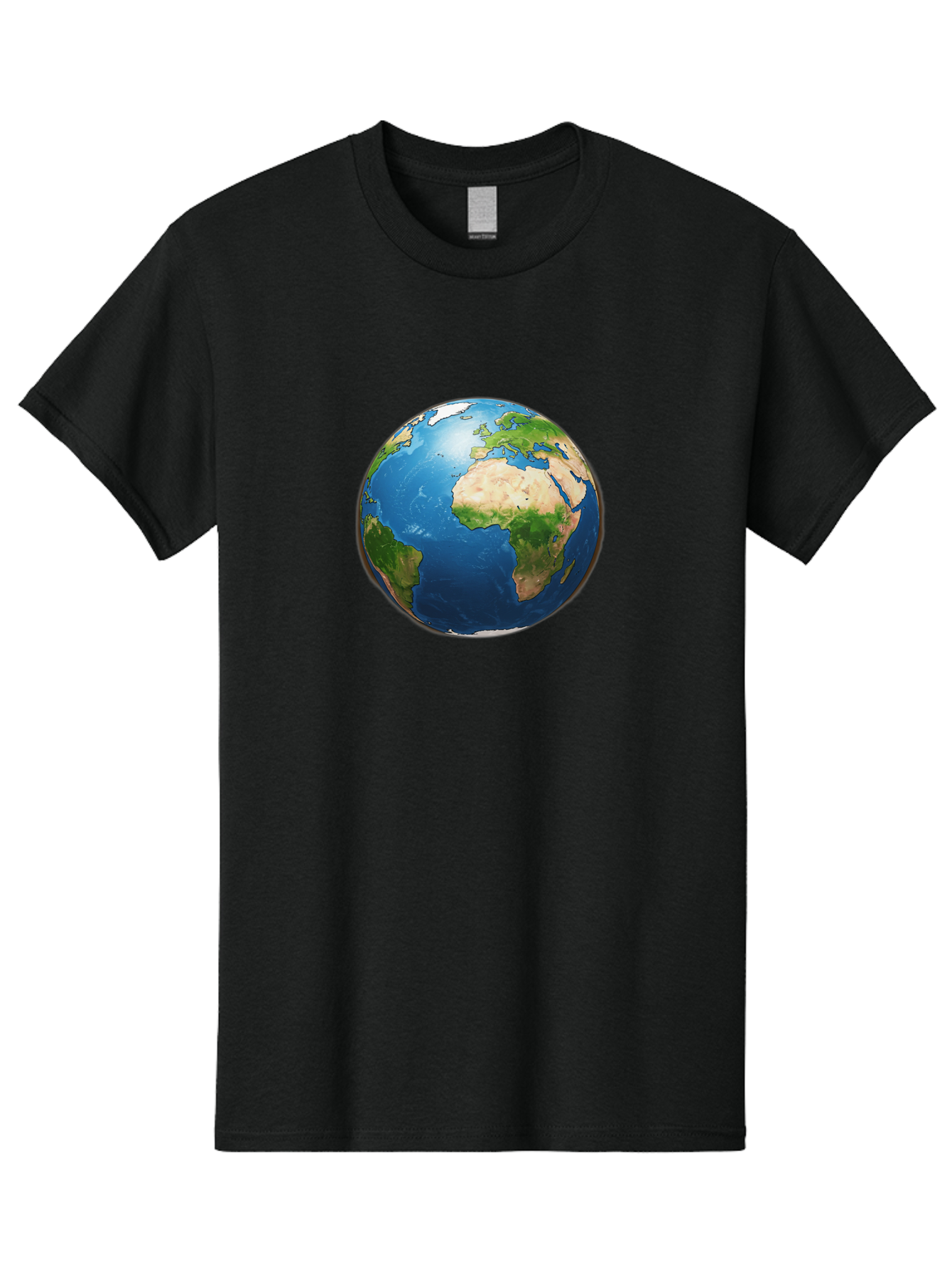 Earth-Globe Men'S Graphic Tee, 100% Cotton, Comfortable Casual Summer Wear, Machine Washable, Globe Showing Africa And Europe, International Connectivity, Global Unity, World Map, 3D Rendering, Earth From Space, Continents, Oceans Baa580