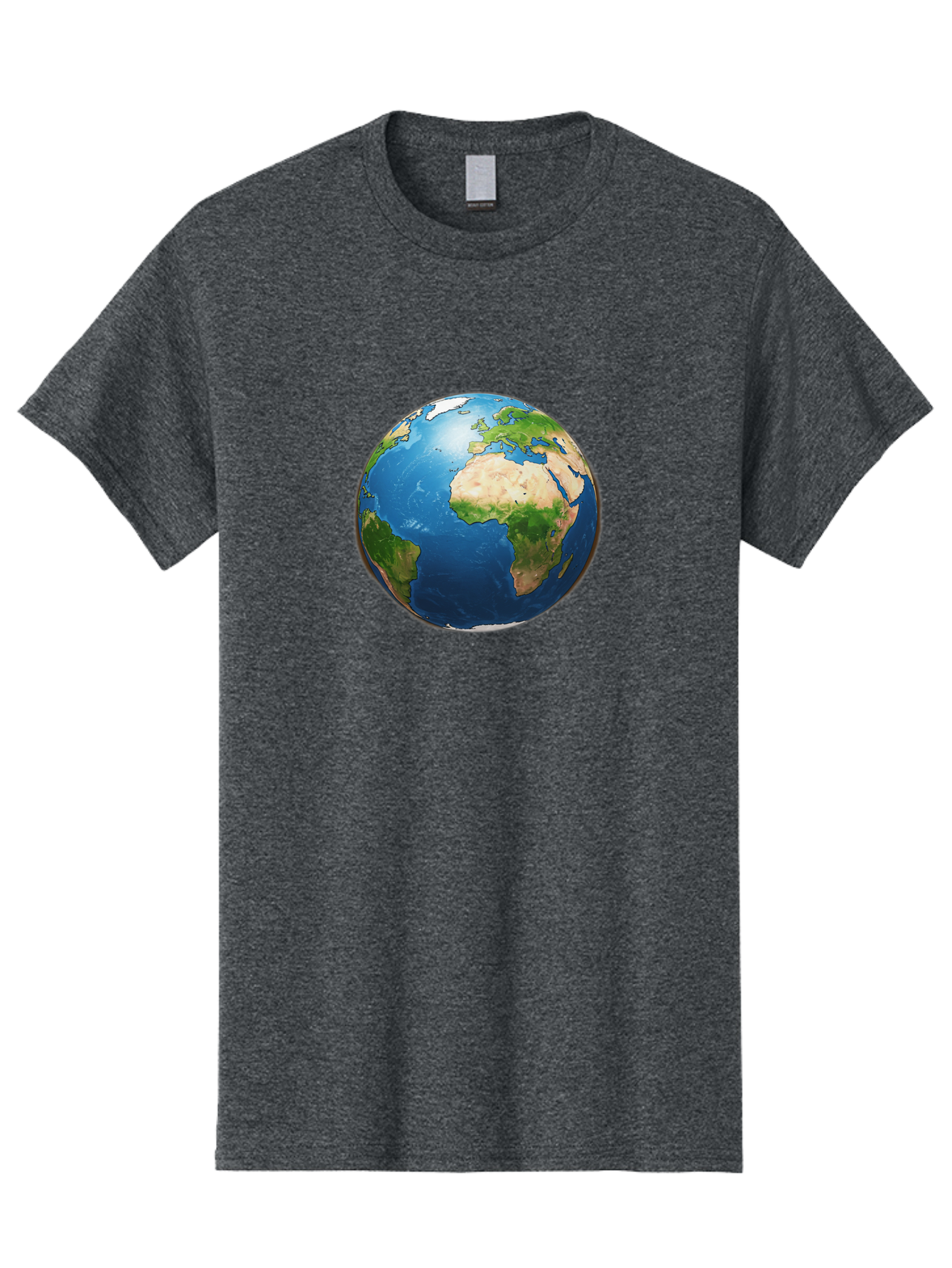 Earth-Globe Men'S Graphic Tee, 100% Cotton, Comfortable Casual Summer Wear, Machine Washable, Globe Showing Africa And Europe, International Connectivity, Global Unity, World Map, 3D Rendering, Earth From Space, Continents, Oceans Baa580