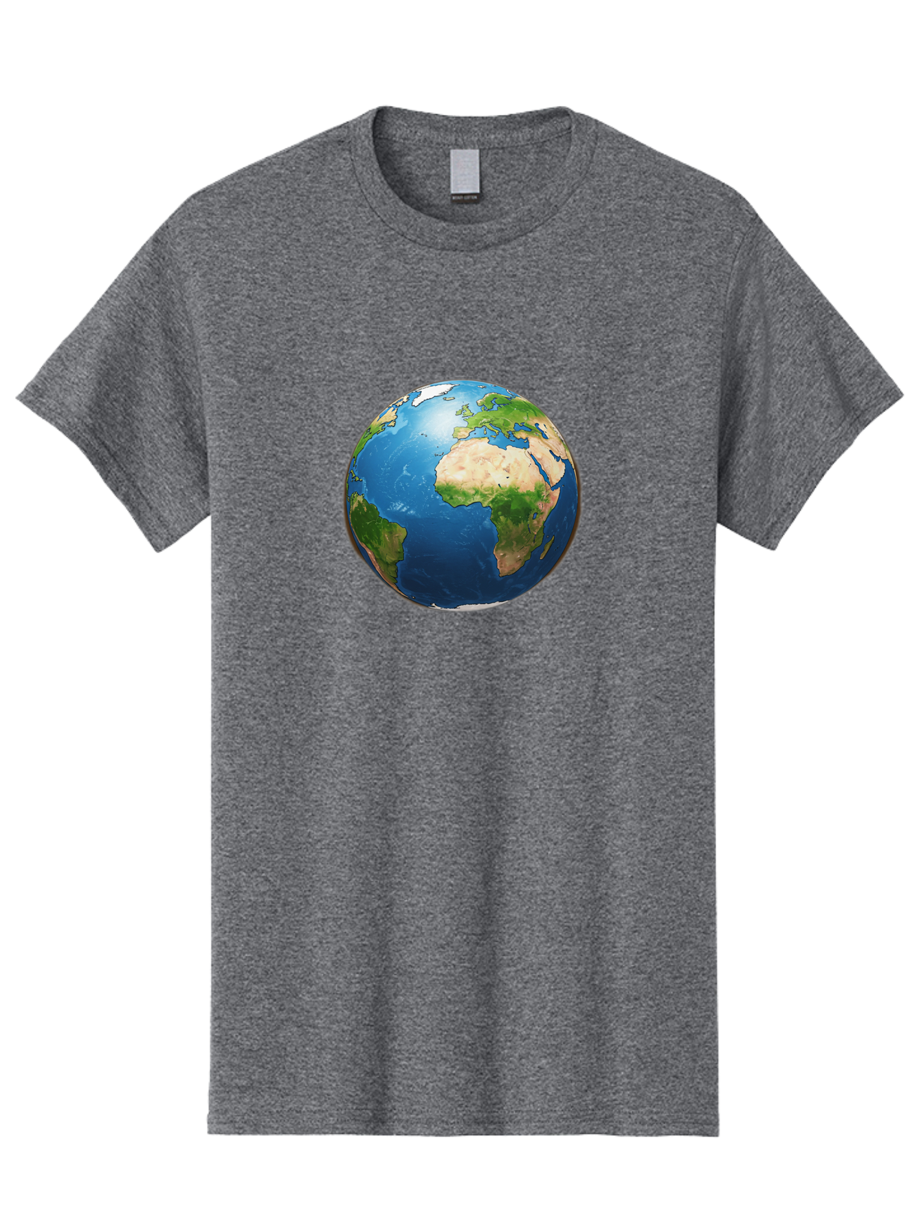 Earth-Globe Men'S Graphic Tee, 100% Cotton, Comfortable Casual Summer Wear, Machine Washable, Globe Showing Africa And Europe, International Connectivity, Global Unity, World Map, 3D Rendering, Earth From Space, Continents, Oceans Baa580