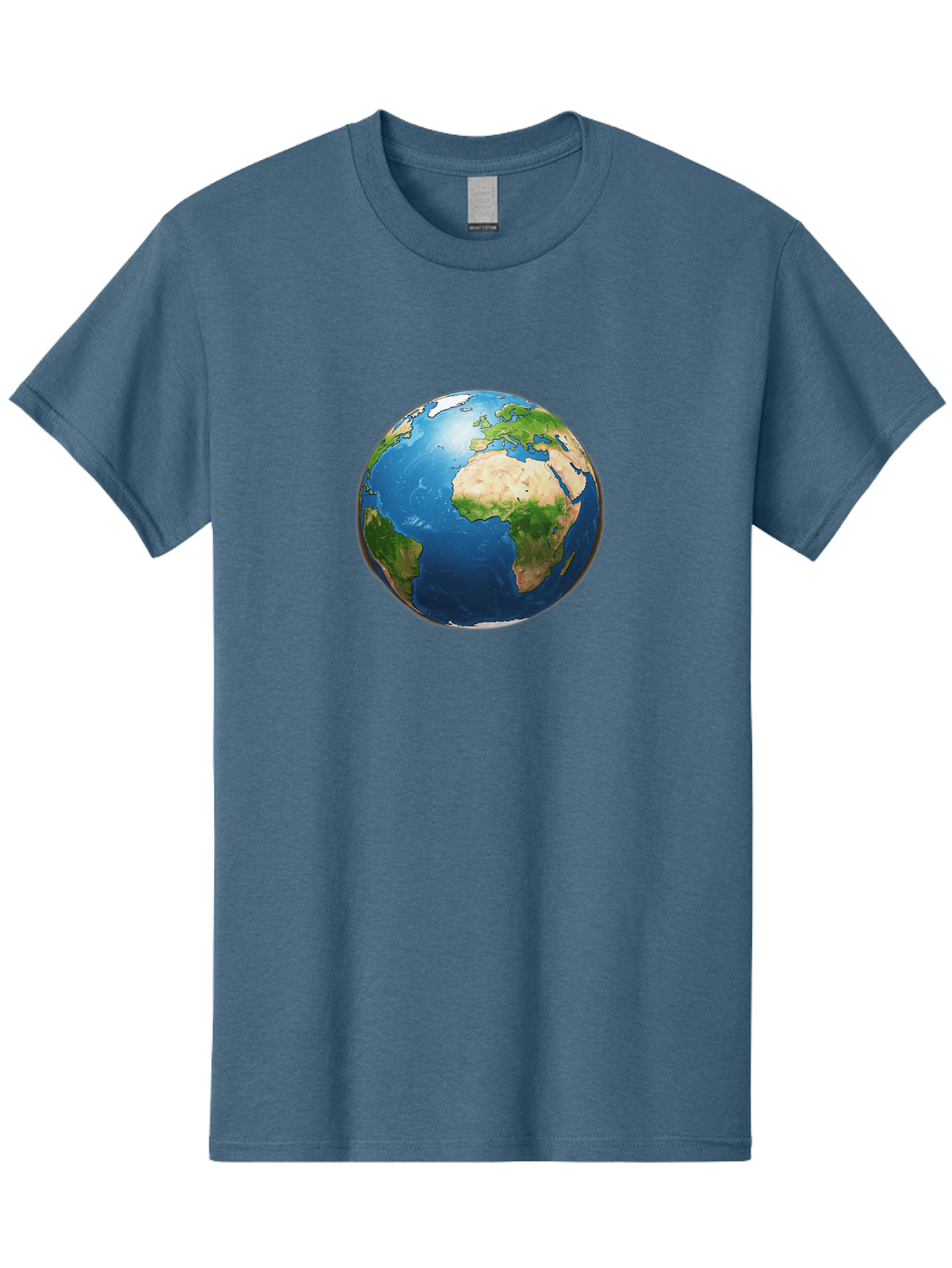 Earth-Globe Men'S Graphic Tee, 100% Cotton, Comfortable Casual Summer Wear, Machine Washable, Globe Showing Africa And Europe, International Connectivity, Global Unity, World Map, 3D Rendering, Earth From Space, Continents, Oceans Baa580