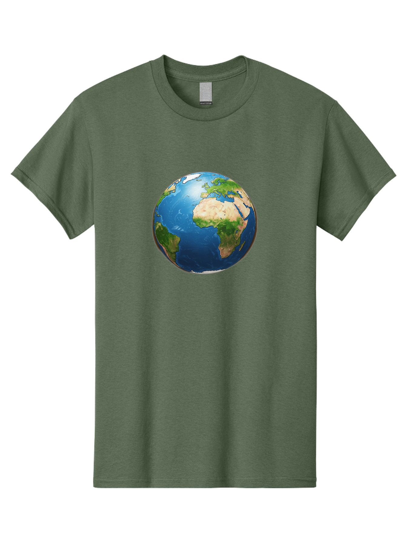 Earth-Globe Men'S Graphic Tee, 100% Cotton, Comfortable Casual Summer Wear, Machine Washable, Globe Showing Africa And Europe, International Connectivity, Global Unity, World Map, 3D Rendering, Earth From Space, Continents, Oceans Baa580