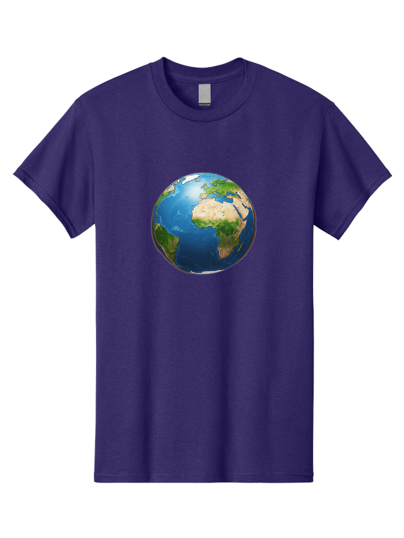 Earth-Globe Men'S Graphic Tee, 100% Cotton, Comfortable Casual Summer Wear, Machine Washable, Globe Showing Africa And Europe, International Connectivity, Global Unity, World Map, 3D Rendering, Earth From Space, Continents, Oceans Baa580