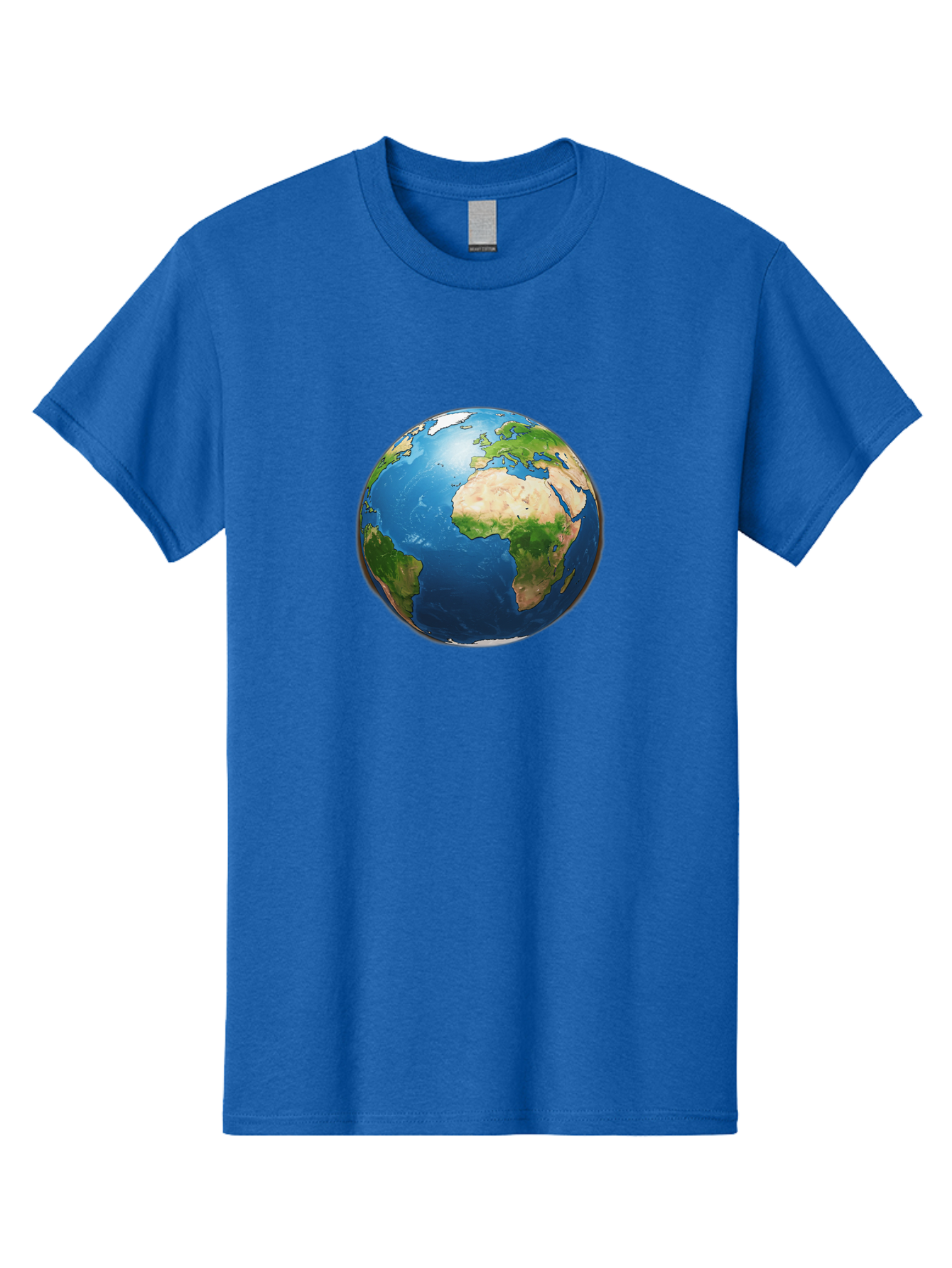 Earth-Globe Men'S Graphic Tee, 100% Cotton, Comfortable Casual Summer Wear, Machine Washable, Globe Showing Africa And Europe, International Connectivity, Global Unity, World Map, 3D Rendering, Earth From Space, Continents, Oceans Baa580