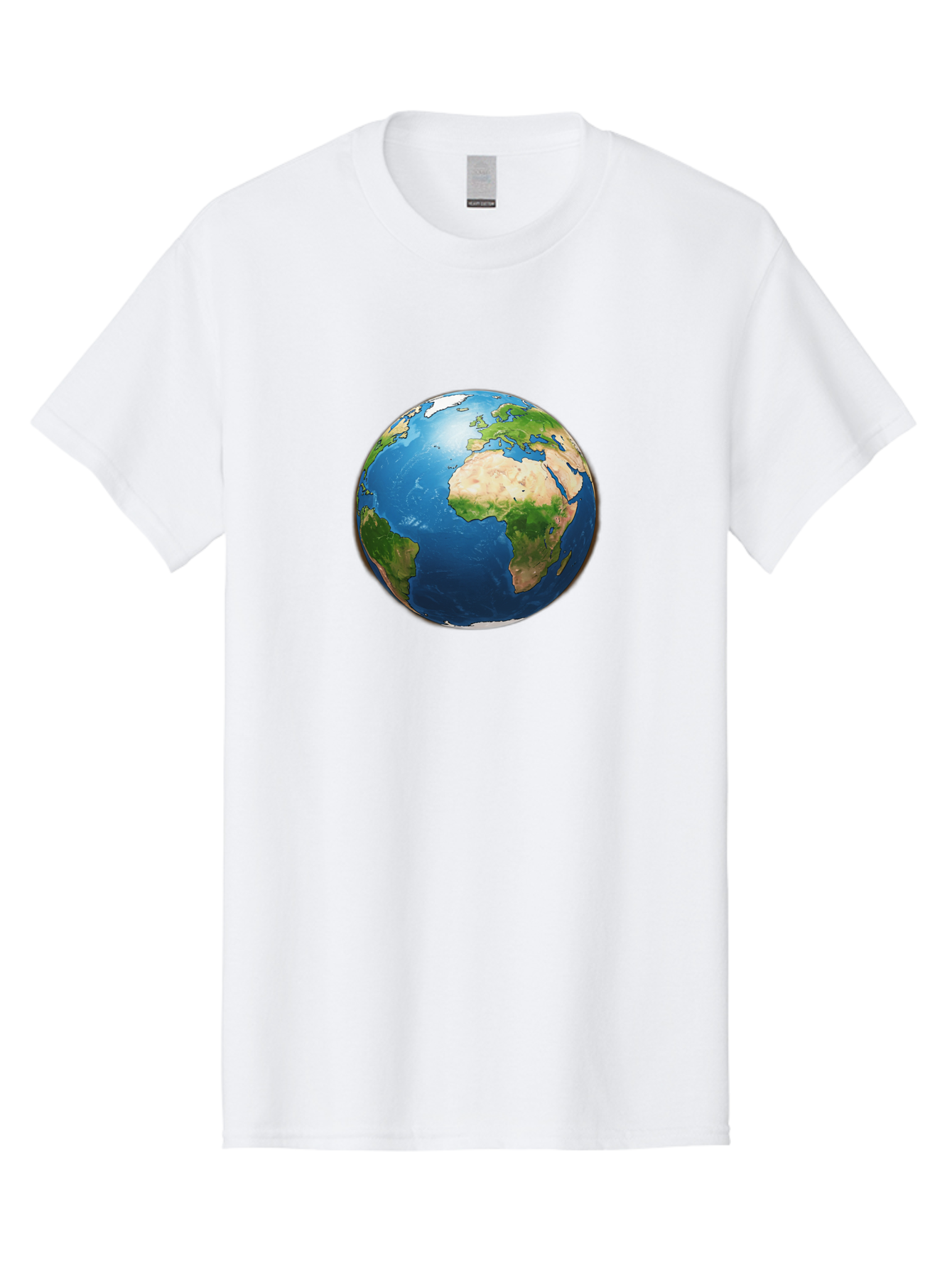Earth-Globe Men'S Graphic Tee, 100% Cotton, Comfortable Casual Summer Wear, Machine Washable, Globe Showing Africa And Europe, International Connectivity, Global Unity, World Map, 3D Rendering, Earth From Space, Continents, Oceans Baa580