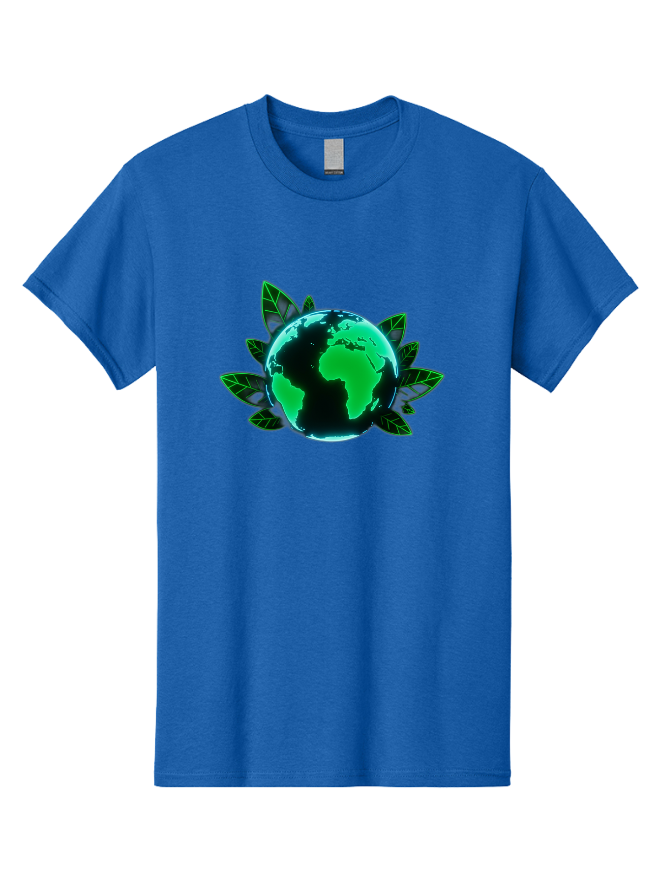 Earth-With-Leaves-1 Men'S Graphic Tee, 100% Cotton, Comfortable Casual Summer Wear, Machine Washable, Globe Surrounded By Leaves, Eco-Friendly, Environmental Awareness, Sustainable Living, Green Initiative, World Unity, Conservation Effort, Baa588