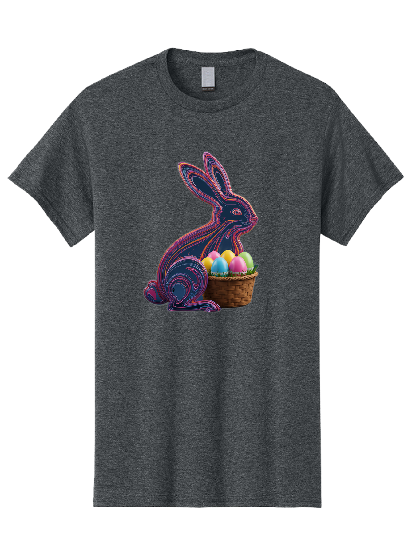 Easter-Bunny-1 Men'S Graphic Tee, 100% Cotton, Comfortable Casual Summer Wear, Machine Washable, Easter Bunny, Pastel Eggs, Colorful Eggs, Wicker Basket, Festive Decor, Spring Theme, Vibrant Colors, Holiday Symbol, Easter Eggs Baa597