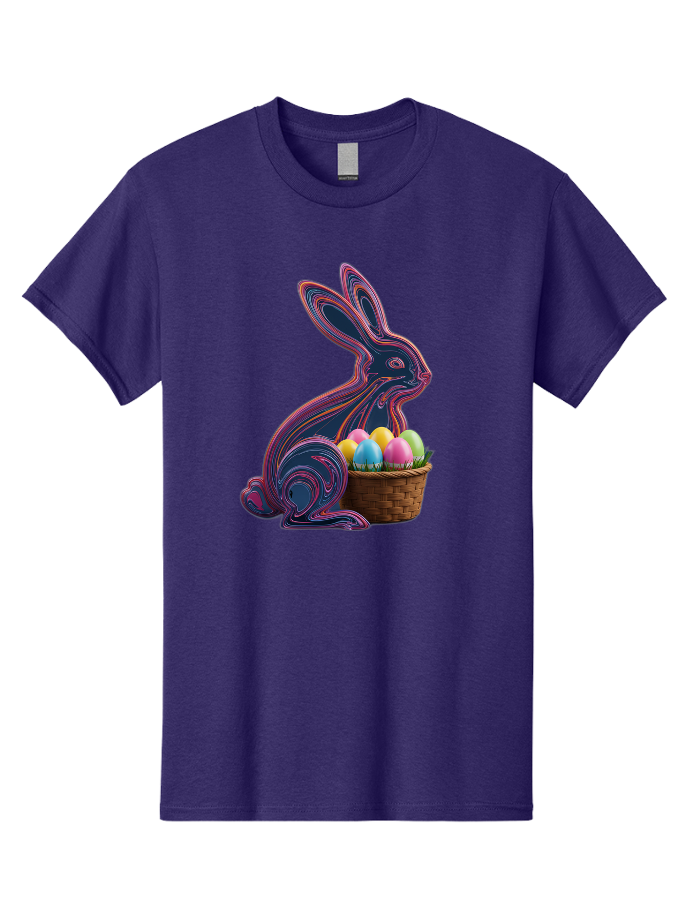 Easter-Bunny-1 Men'S Graphic Tee, 100% Cotton, Comfortable Casual Summer Wear, Machine Washable, Easter Bunny, Pastel Eggs, Colorful Eggs, Wicker Basket, Festive Decor, Spring Theme, Vibrant Colors, Holiday Symbol, Easter Eggs Baa597