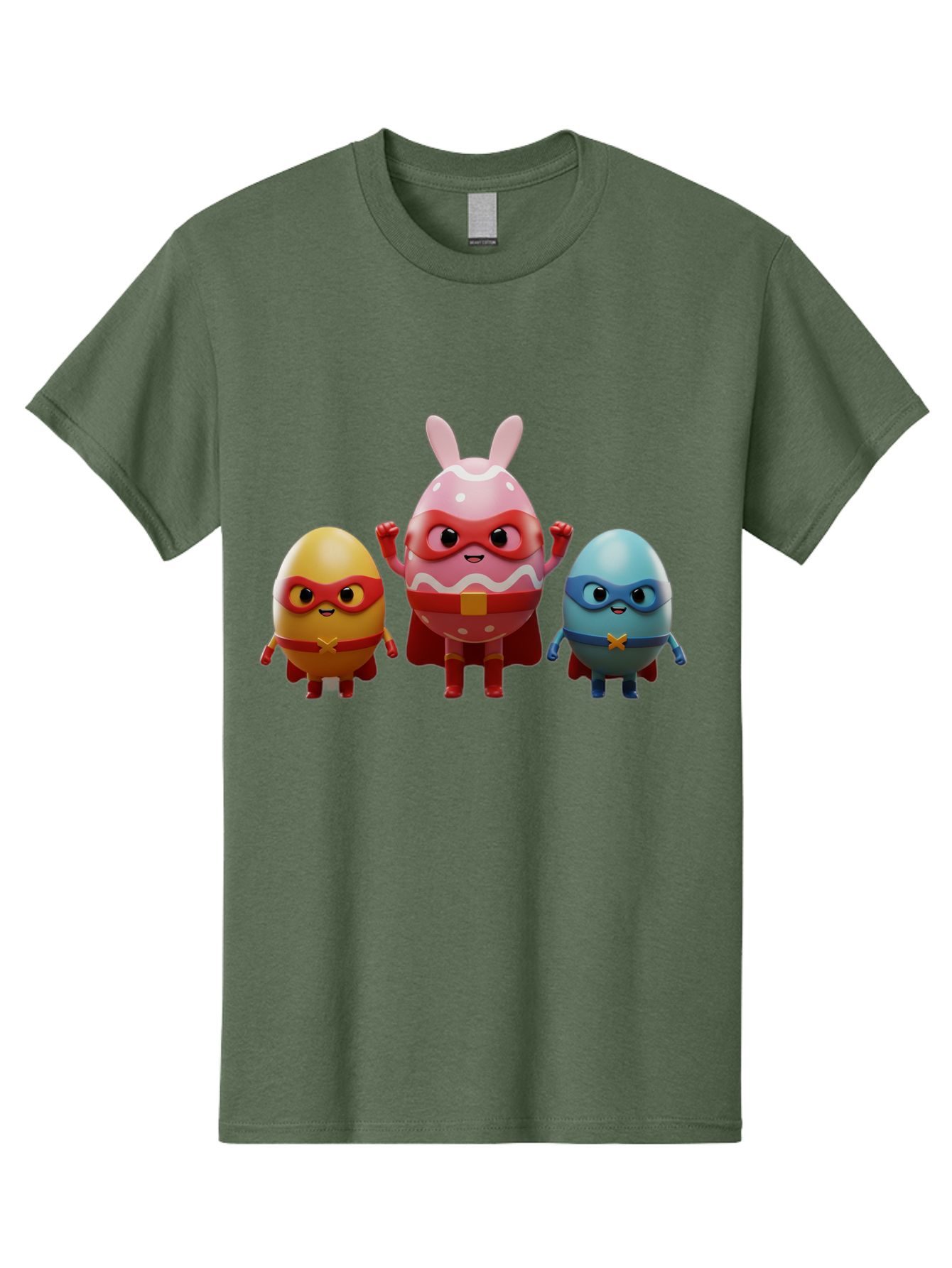 Easter-Egg-Heroes Men'S Graphic Tee, 100% Cotton, Comfortable Casual Summer Wear, Machine Washable, Cartoon Eggs, Superhero Eggs, Easter Eggs, Egg Characters, Superhero Costumes, Colorful Eggs, Fun Characters, Egg Mascots, Dynamic Duo, Baa602