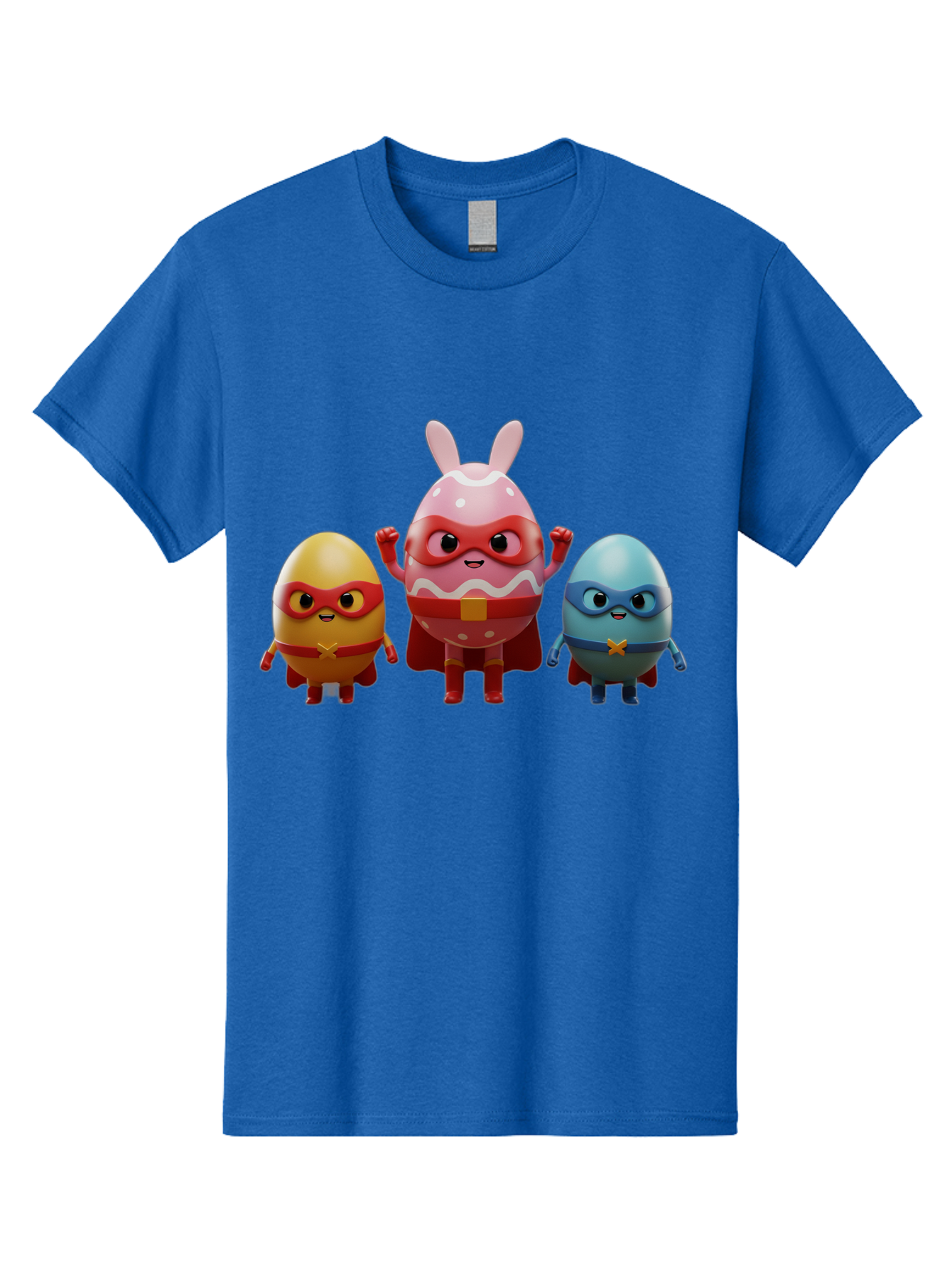 Easter-Egg-Heroes Men'S Graphic Tee, 100% Cotton, Comfortable Casual Summer Wear, Machine Washable, Cartoon Eggs, Superhero Eggs, Easter Eggs, Egg Characters, Superhero Costumes, Colorful Eggs, Fun Characters, Egg Mascots, Dynamic Duo, Baa602
