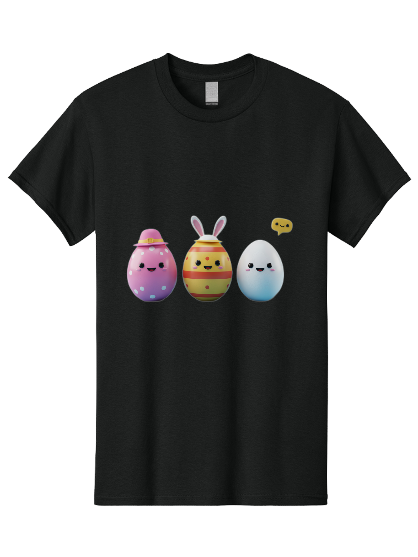 Easter-Eggs-1 Men'S Graphic Tee, 100% Cotton, Comfortable Casual Summer Wear, Machine Washable, Cartoon Easter Eggs, Colorful Eggs, Easter Egg Hunt, Spring Celebration, Adorable Characters, Cute Designs, Easter Egg Characters, Pastel Colors, Baa603