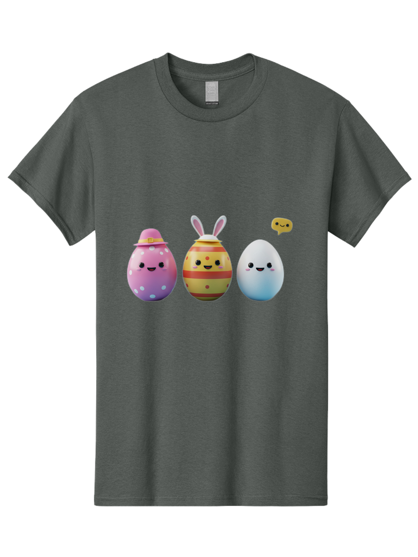 Easter-Eggs-1 Men'S Graphic Tee, 100% Cotton, Comfortable Casual Summer Wear, Machine Washable, Cartoon Easter Eggs, Colorful Eggs, Easter Egg Hunt, Spring Celebration, Adorable Characters, Cute Designs, Easter Egg Characters, Pastel Colors, Baa603