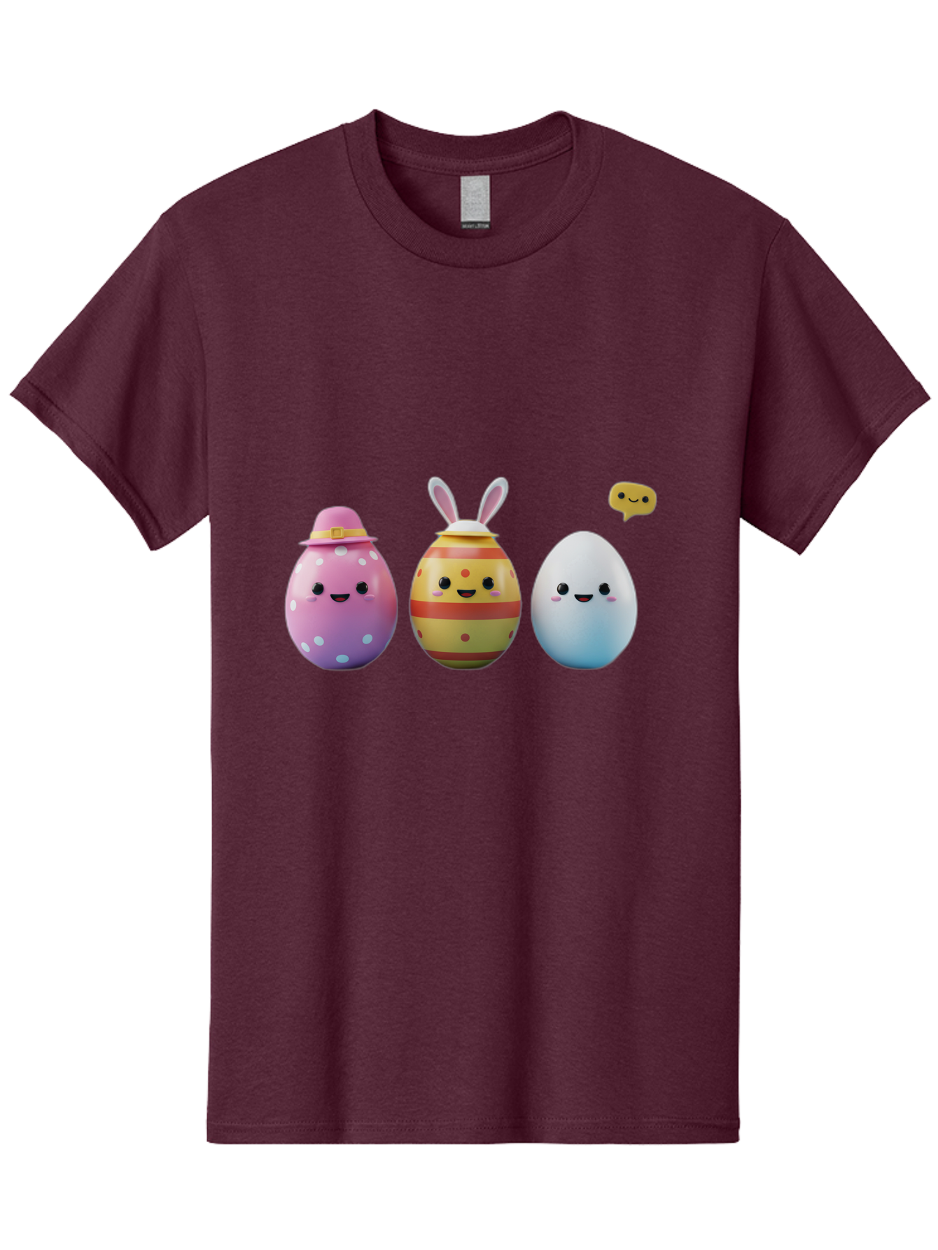 Easter-Eggs-1 Men'S Graphic Tee, 100% Cotton, Comfortable Casual Summer Wear, Machine Washable, Cartoon Easter Eggs, Colorful Eggs, Easter Egg Hunt, Spring Celebration, Adorable Characters, Cute Designs, Easter Egg Characters, Pastel Colors, Baa603