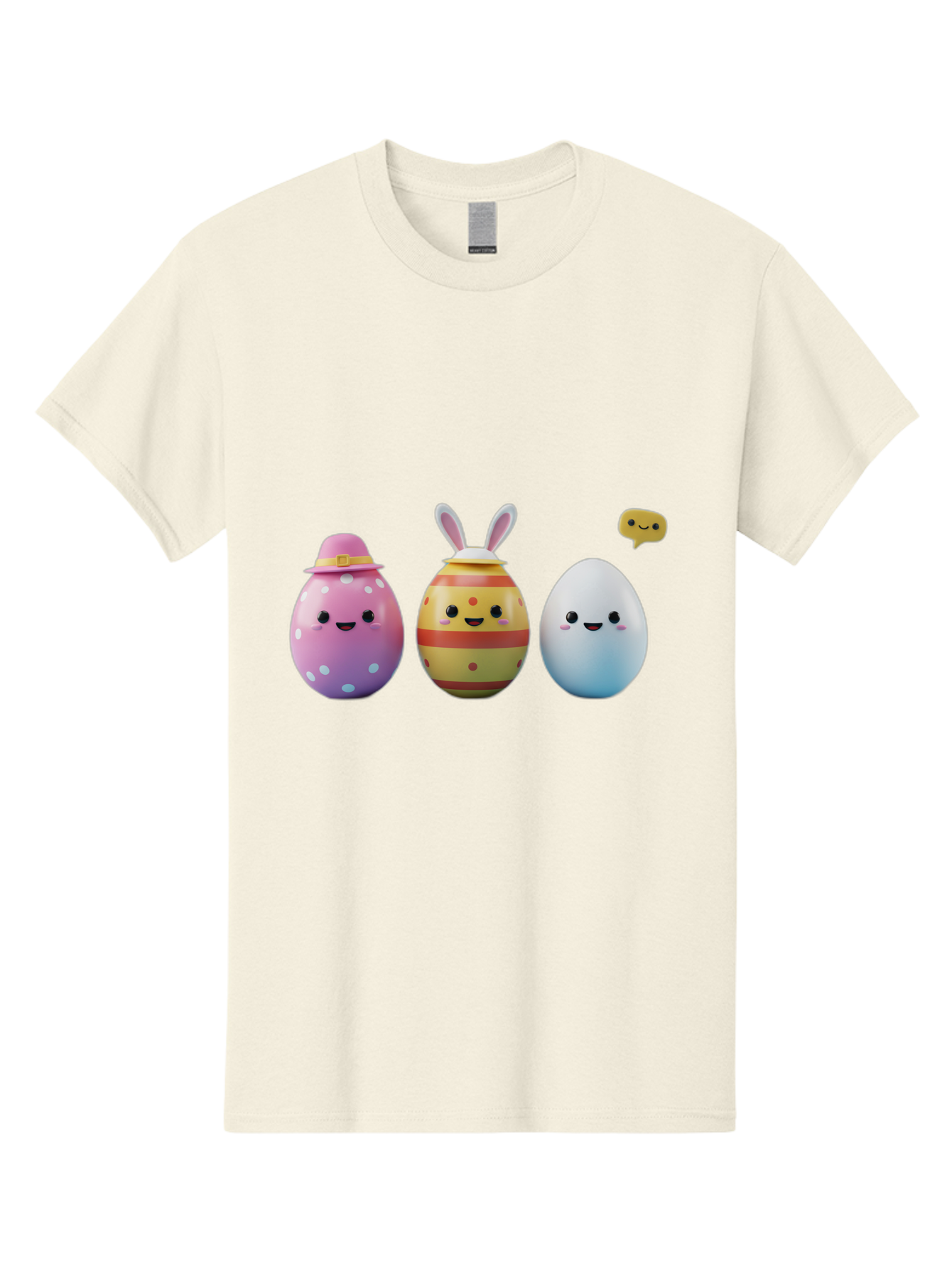 Easter-Eggs-1 Men'S Graphic Tee, 100% Cotton, Comfortable Casual Summer Wear, Machine Washable, Cartoon Easter Eggs, Colorful Eggs, Easter Egg Hunt, Spring Celebration, Adorable Characters, Cute Designs, Easter Egg Characters, Pastel Colors, Baa603