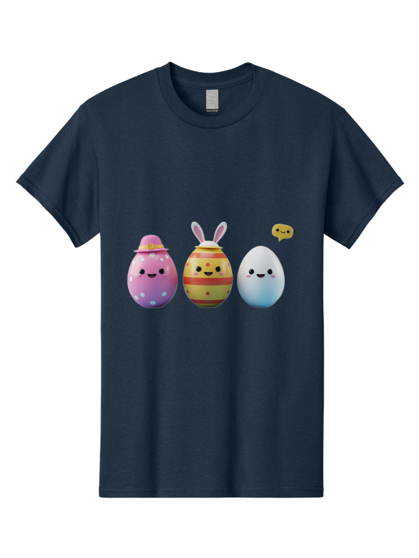 Easter-Eggs-1 Men'S Graphic Tee, 100% Cotton, Comfortable Casual Summer Wear, Machine Washable, Cartoon Easter Eggs, Colorful Eggs, Easter Egg Hunt, Spring Celebration, Adorable Characters, Cute Designs, Easter Egg Characters, Pastel Colors, Baa603