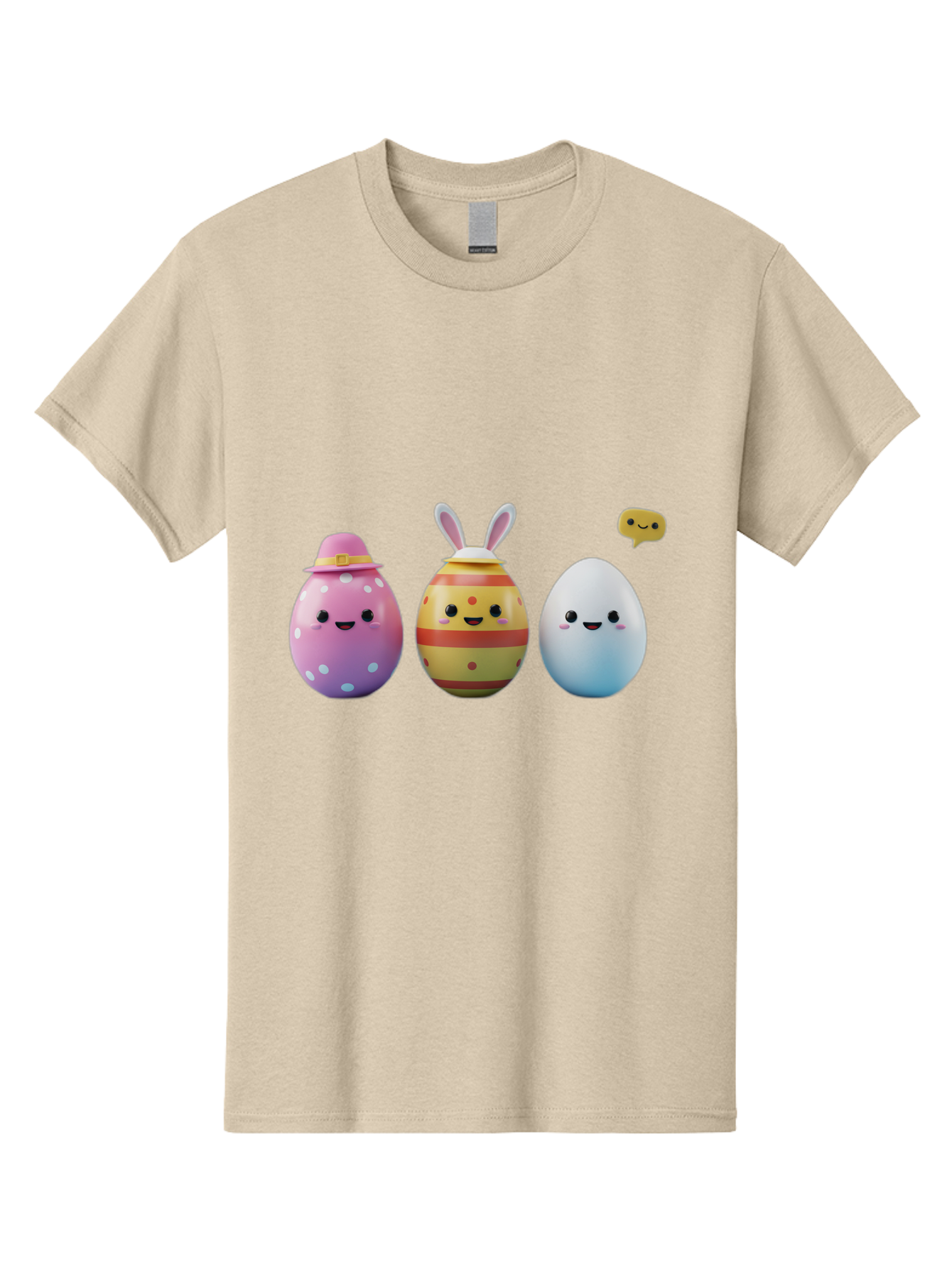 Easter-Eggs-1 Men'S Graphic Tee, 100% Cotton, Comfortable Casual Summer Wear, Machine Washable, Cartoon Easter Eggs, Colorful Eggs, Easter Egg Hunt, Spring Celebration, Adorable Characters, Cute Designs, Easter Egg Characters, Pastel Colors, Baa603