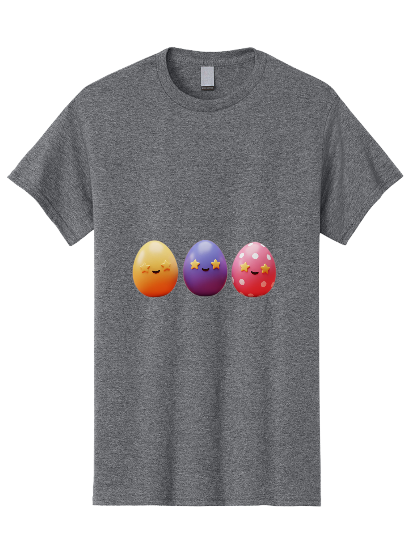 Easter-Eggs-2 Men'S Graphic Tee, 100% Cotton, Comfortable Casual Summer Wear, Machine Washable, Colorful Easter Eggs, Cartoon Eggs, Happy Faces, Smiling Eggs, Festive Decorations, Easter Celebration, Spring Theme, Vibrant Colors, Baa607