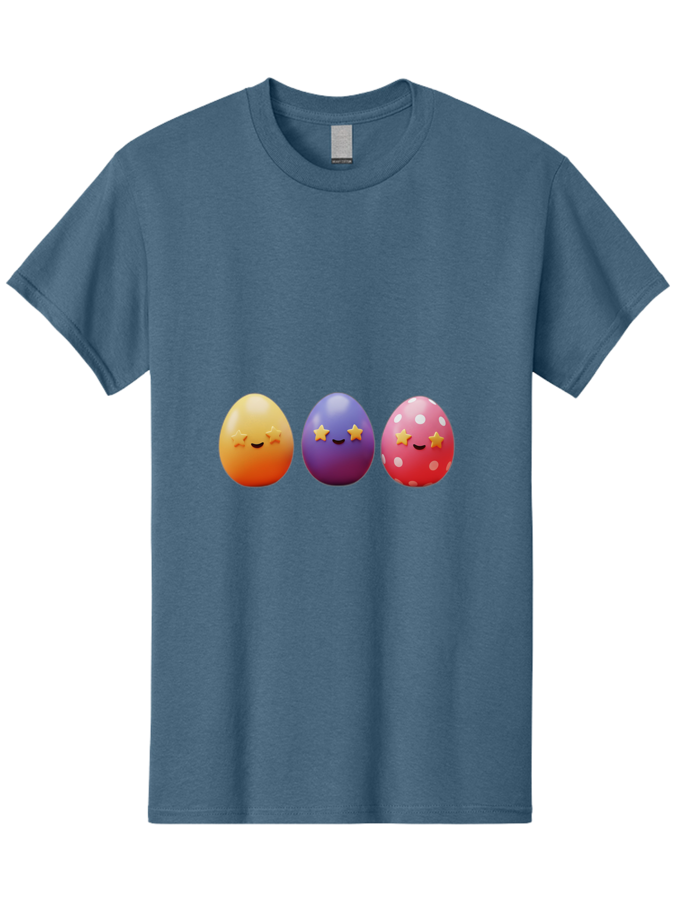 Easter-Eggs-2 Men'S Graphic Tee, 100% Cotton, Comfortable Casual Summer Wear, Machine Washable, Colorful Easter Eggs, Cartoon Eggs, Happy Faces, Smiling Eggs, Festive Decorations, Easter Celebration, Spring Theme, Vibrant Colors, Baa607