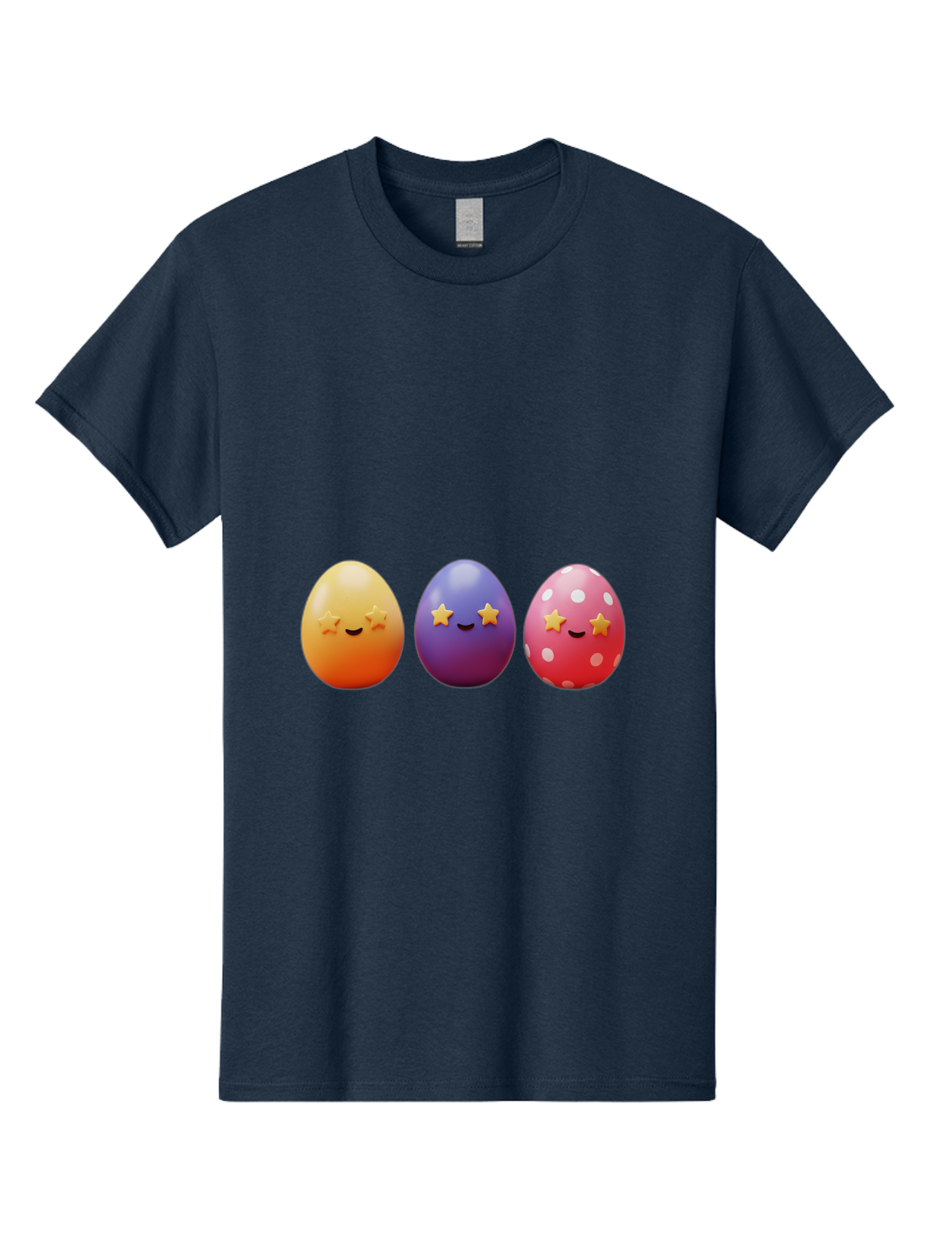 Easter-Eggs-2 Men'S Graphic Tee, 100% Cotton, Comfortable Casual Summer Wear, Machine Washable, Colorful Easter Eggs, Cartoon Eggs, Happy Faces, Smiling Eggs, Festive Decorations, Easter Celebration, Spring Theme, Vibrant Colors, Baa607