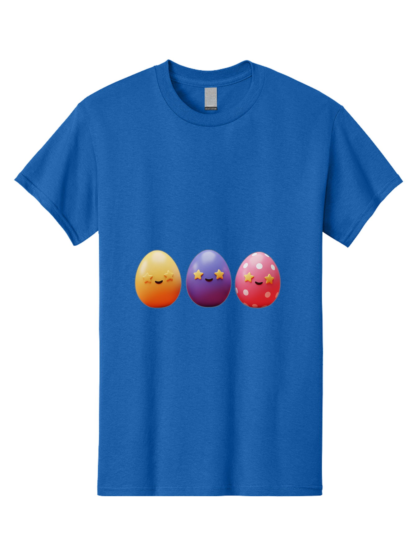 Easter-Eggs-2 Men'S Graphic Tee, 100% Cotton, Comfortable Casual Summer Wear, Machine Washable, Colorful Easter Eggs, Cartoon Eggs, Happy Faces, Smiling Eggs, Festive Decorations, Easter Celebration, Spring Theme, Vibrant Colors, Baa607