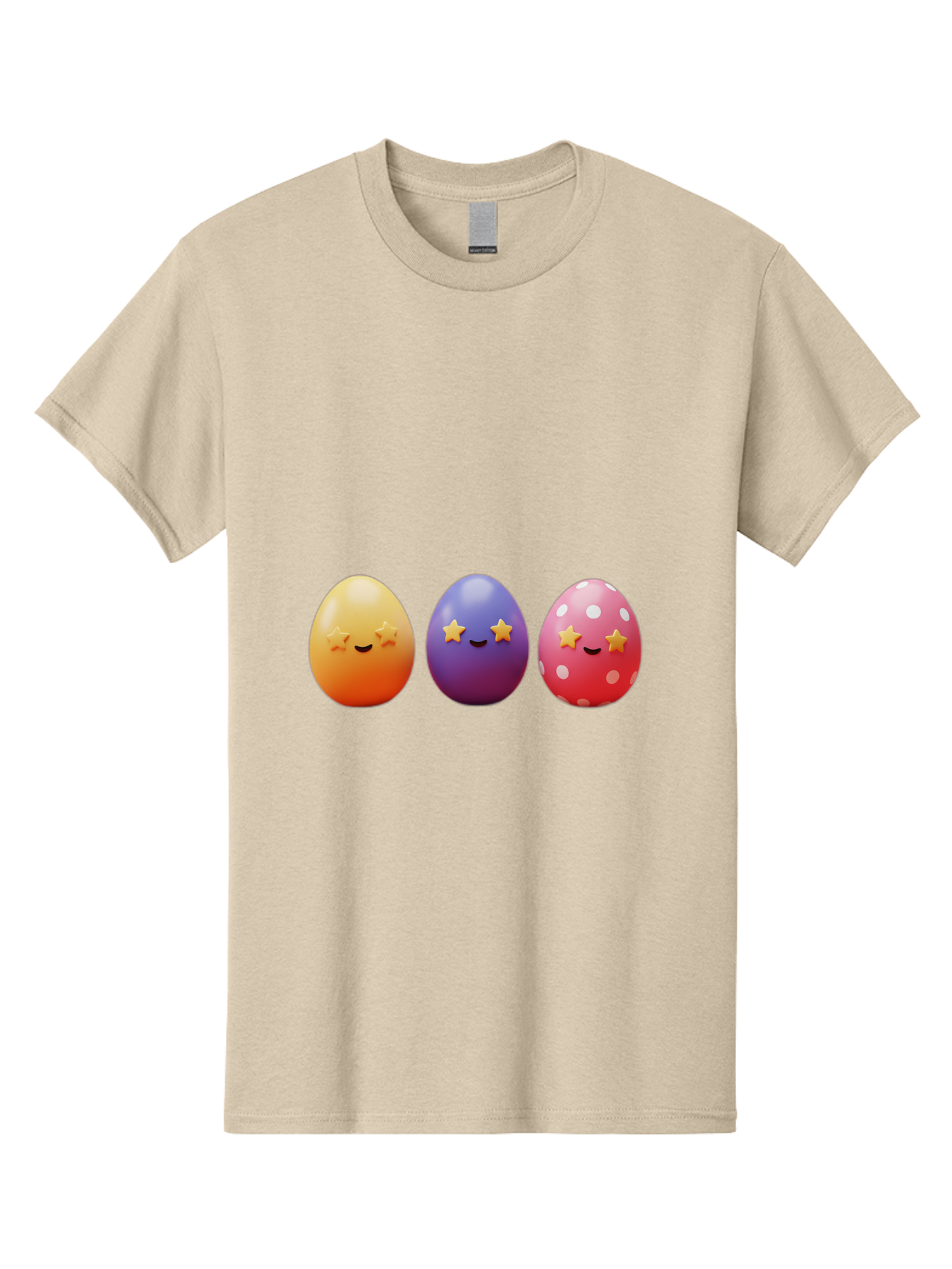 Easter-Eggs-2 Men'S Graphic Tee, 100% Cotton, Comfortable Casual Summer Wear, Machine Washable, Colorful Easter Eggs, Cartoon Eggs, Happy Faces, Smiling Eggs, Festive Decorations, Easter Celebration, Spring Theme, Vibrant Colors, Baa607