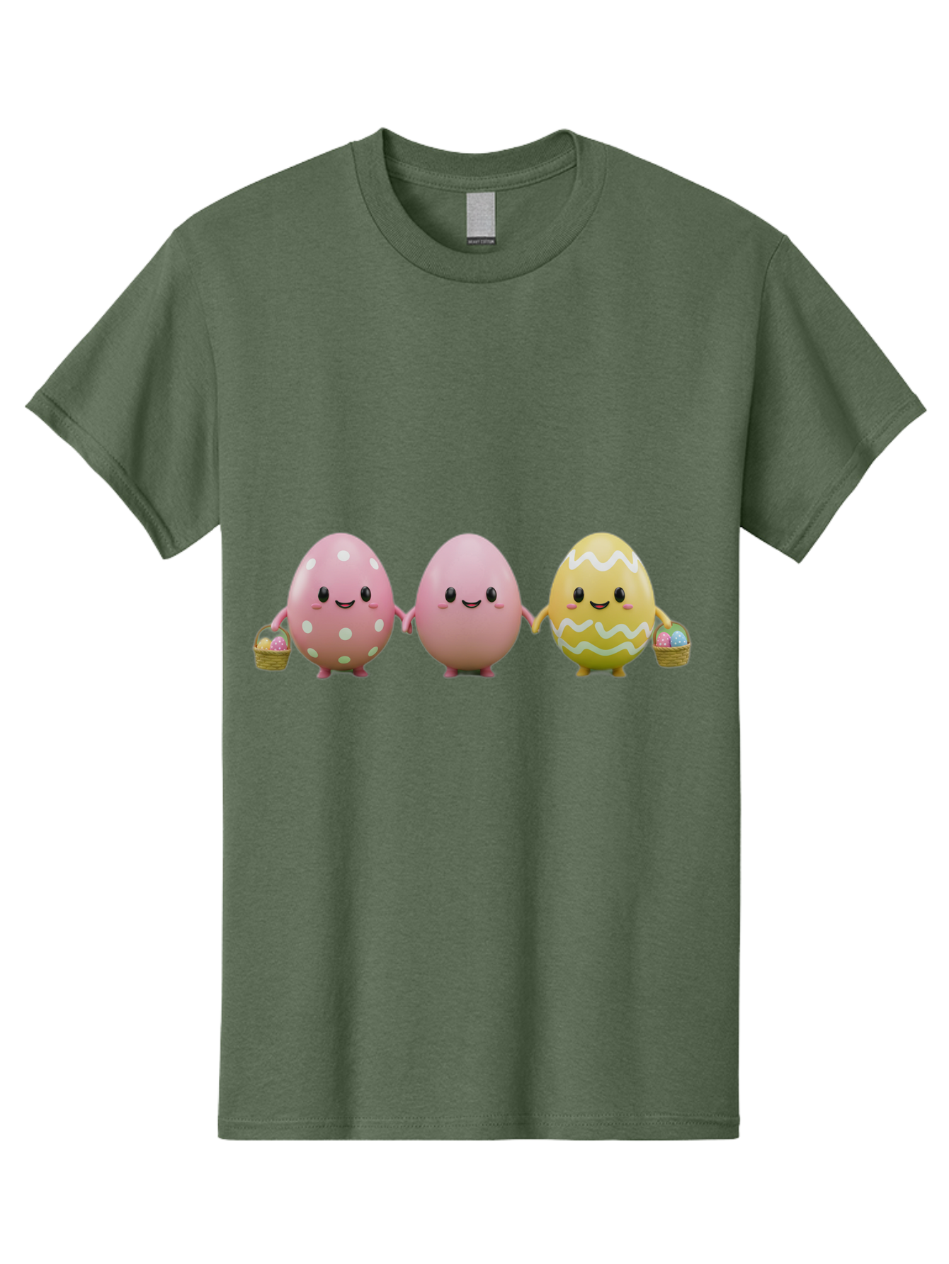 Easter-Eggs-3 Men'S Graphic Tee, 100% Cotton, Comfortable Casual Summer Wear, Machine Washable, Happy Easter Eggs, Smiling Faces, 3D Cartoon Eggs, Pastel Colors, Egg Decorations, Easter Basket, Festive Treats, Adorable Characters, Baa608
