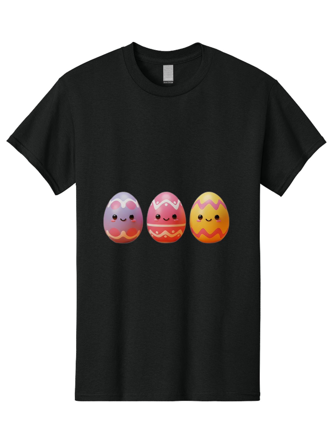 Easter-Eggs-4 Men'S Graphic Tee, 100% Cotton, Comfortable Casual Summer Wear, Machine Washable, Easter Eggs, Decorated Eggs, Smiling Faces, Colorful Designs, Happy Easter, Spring Celebration, Cute Cartoon Baa609