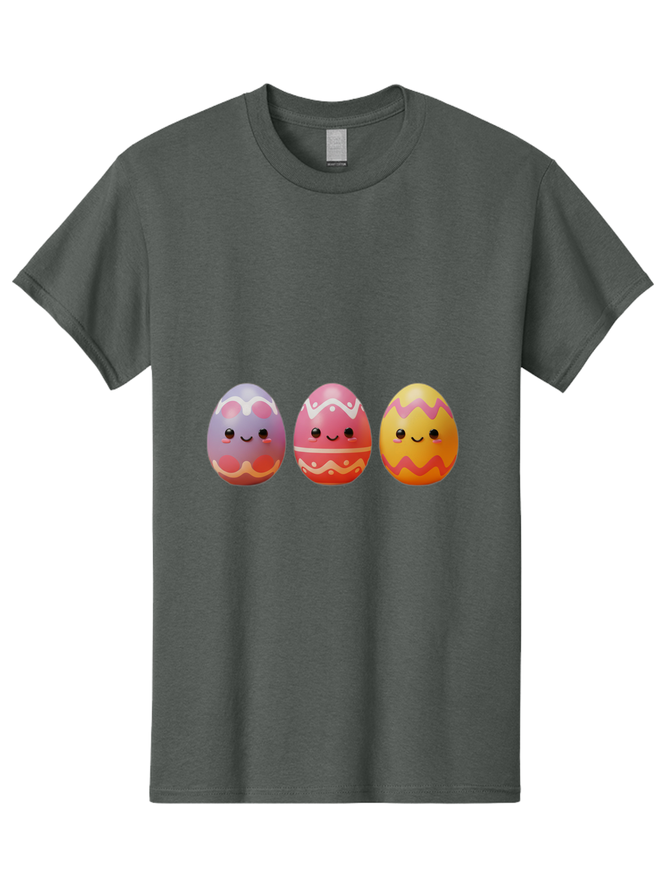 Easter-Eggs-4 Men'S Graphic Tee, 100% Cotton, Comfortable Casual Summer Wear, Machine Washable, Easter Eggs, Decorated Eggs, Smiling Faces, Colorful Designs, Happy Easter, Spring Celebration, Cute Cartoon Baa609