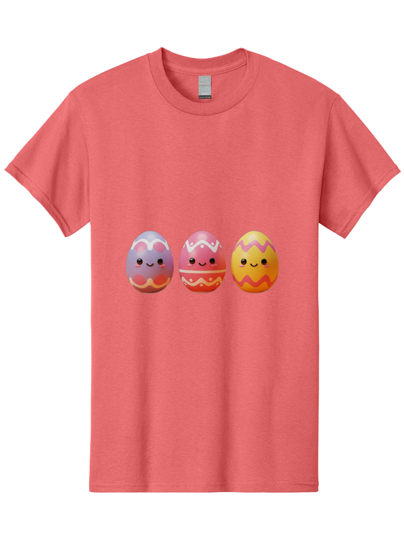 Easter-Eggs-4 Men'S Graphic Tee, 100% Cotton, Comfortable Casual Summer Wear, Machine Washable, Easter Eggs, Decorated Eggs, Smiling Faces, Colorful Designs, Happy Easter, Spring Celebration, Cute Cartoon Baa609