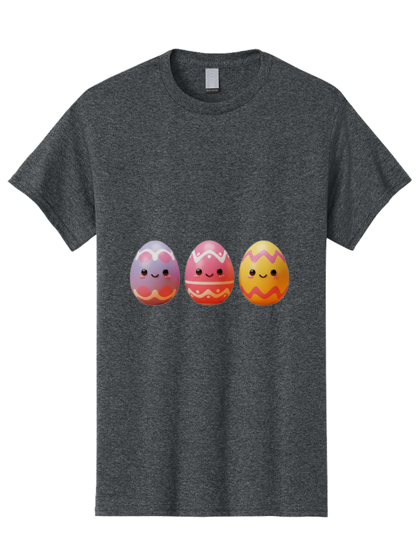 Easter-Eggs-4 Men'S Graphic Tee, 100% Cotton, Comfortable Casual Summer Wear, Machine Washable, Easter Eggs, Decorated Eggs, Smiling Faces, Colorful Designs, Happy Easter, Spring Celebration, Cute Cartoon Baa609