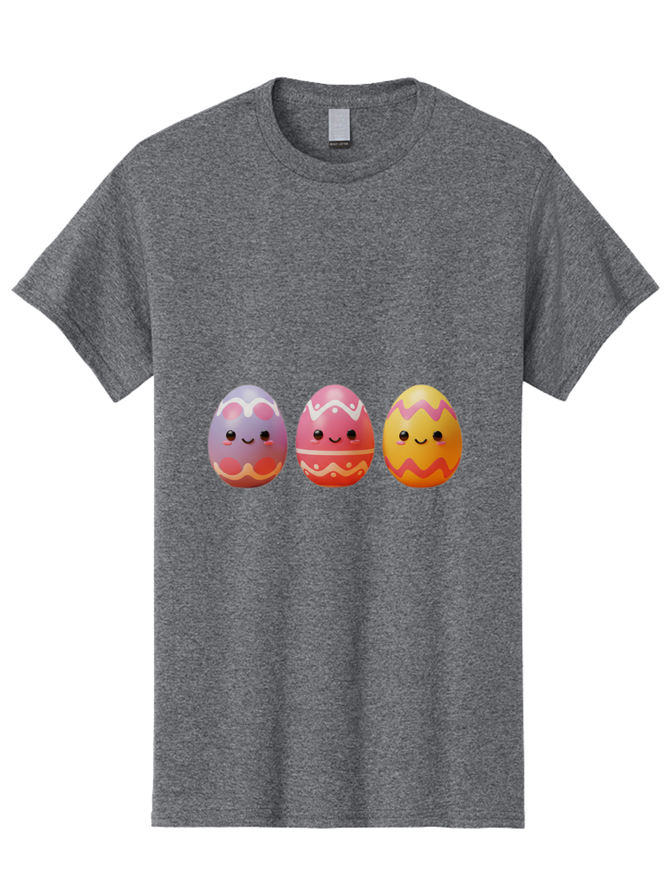 Easter-Eggs-4 Men'S Graphic Tee, 100% Cotton, Comfortable Casual Summer Wear, Machine Washable, Easter Eggs, Decorated Eggs, Smiling Faces, Colorful Designs, Happy Easter, Spring Celebration, Cute Cartoon Baa609