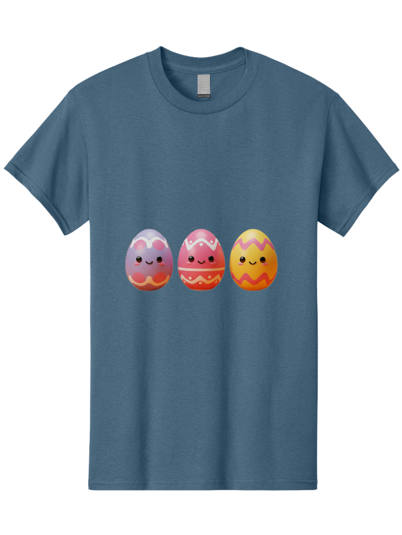Easter-Eggs-4 Men'S Graphic Tee, 100% Cotton, Comfortable Casual Summer Wear, Machine Washable, Easter Eggs, Decorated Eggs, Smiling Faces, Colorful Designs, Happy Easter, Spring Celebration, Cute Cartoon Baa609