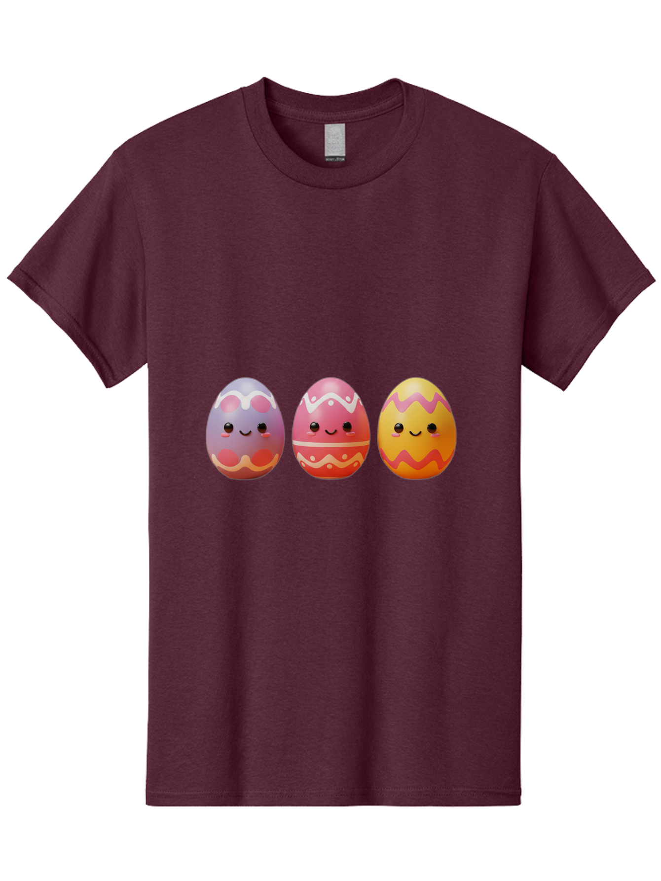 Easter-Eggs-4 Men'S Graphic Tee, 100% Cotton, Comfortable Casual Summer Wear, Machine Washable, Easter Eggs, Decorated Eggs, Smiling Faces, Colorful Designs, Happy Easter, Spring Celebration, Cute Cartoon Baa609