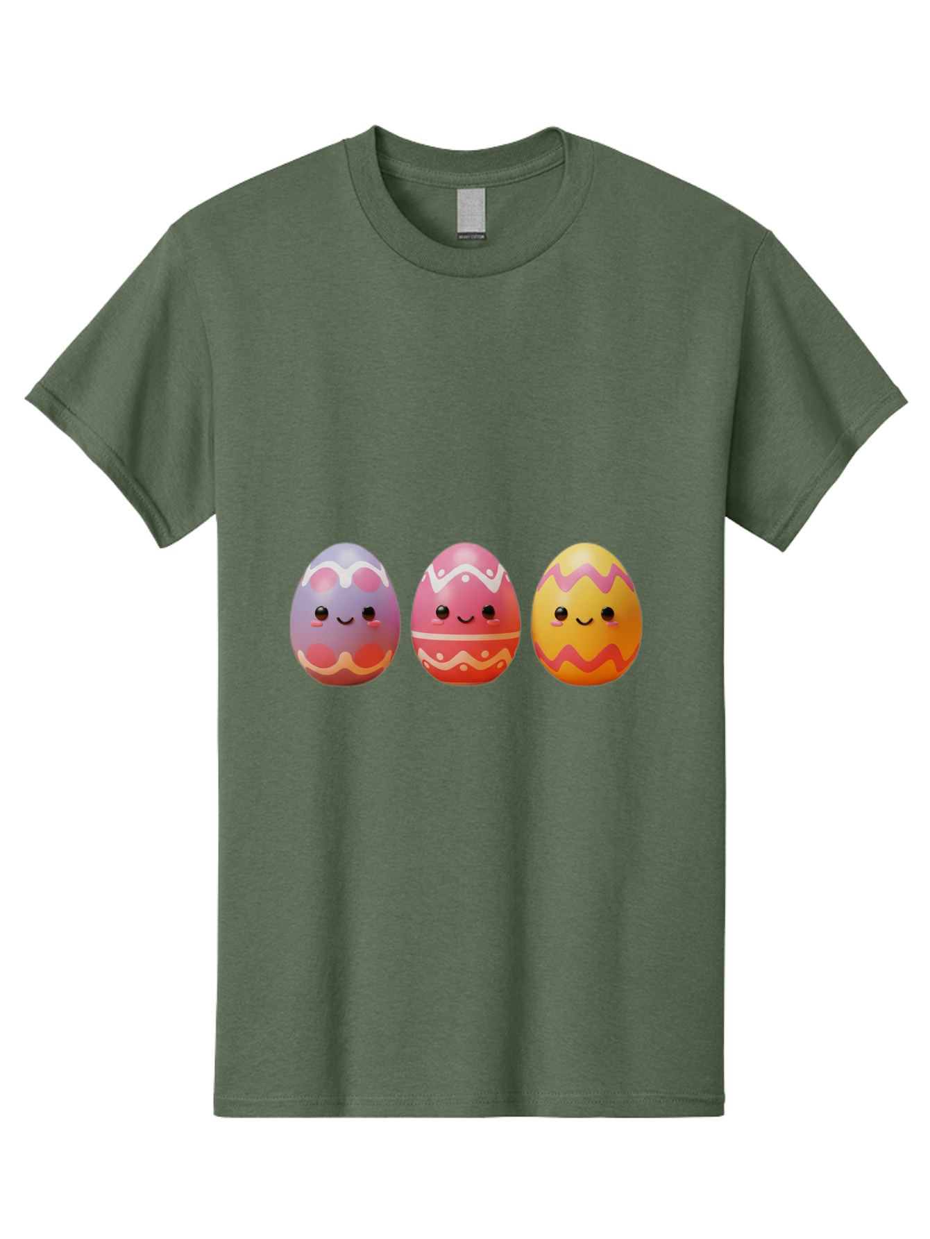 Easter-Eggs-4 Men'S Graphic Tee, 100% Cotton, Comfortable Casual Summer Wear, Machine Washable, Easter Eggs, Decorated Eggs, Smiling Faces, Colorful Designs, Happy Easter, Spring Celebration, Cute Cartoon Baa609