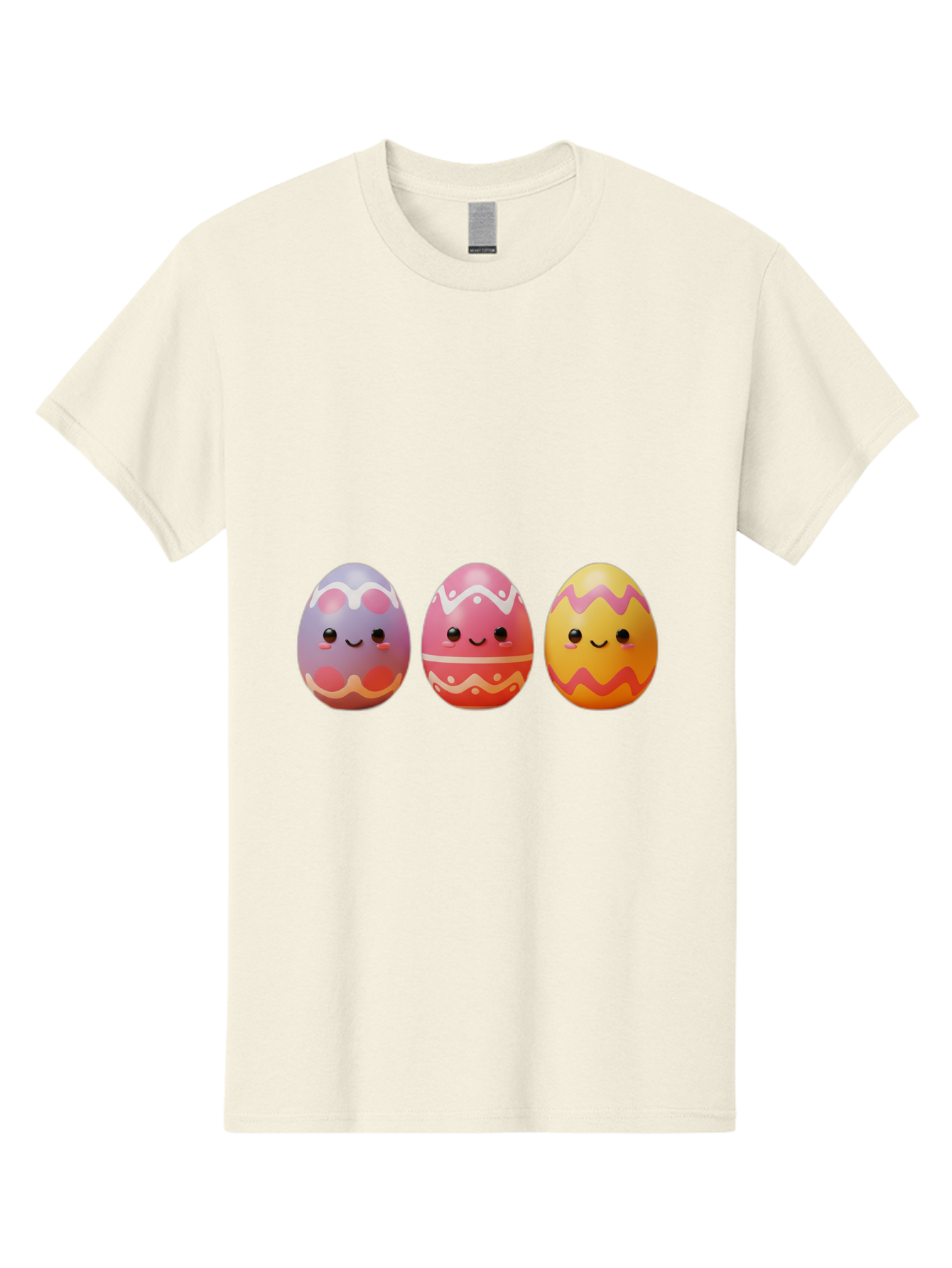 Easter-Eggs-4 Men'S Graphic Tee, 100% Cotton, Comfortable Casual Summer Wear, Machine Washable, Easter Eggs, Decorated Eggs, Smiling Faces, Colorful Designs, Happy Easter, Spring Celebration, Cute Cartoon Baa609