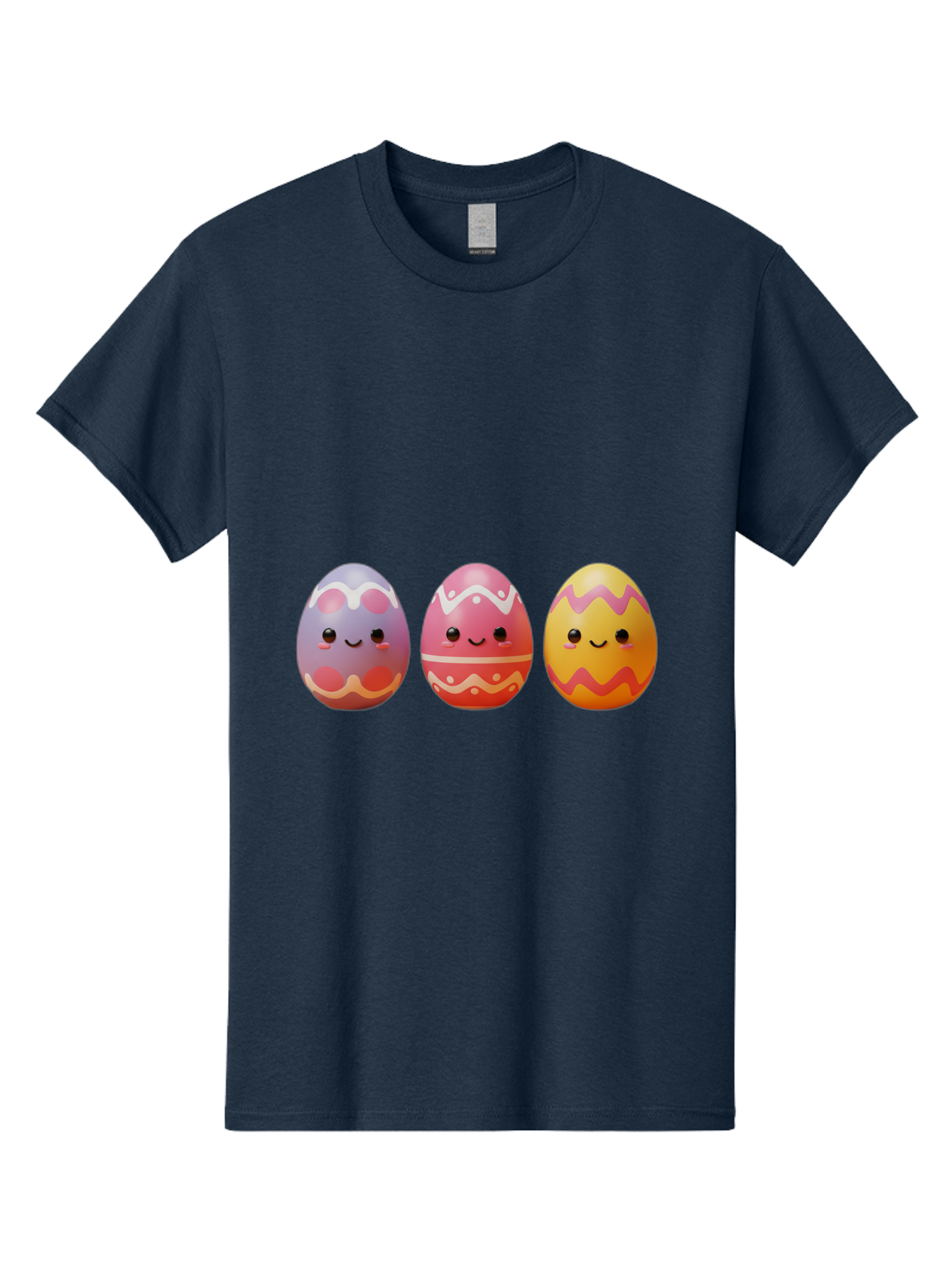 Easter-Eggs-4 Men'S Graphic Tee, 100% Cotton, Comfortable Casual Summer Wear, Machine Washable, Easter Eggs, Decorated Eggs, Smiling Faces, Colorful Designs, Happy Easter, Spring Celebration, Cute Cartoon Baa609