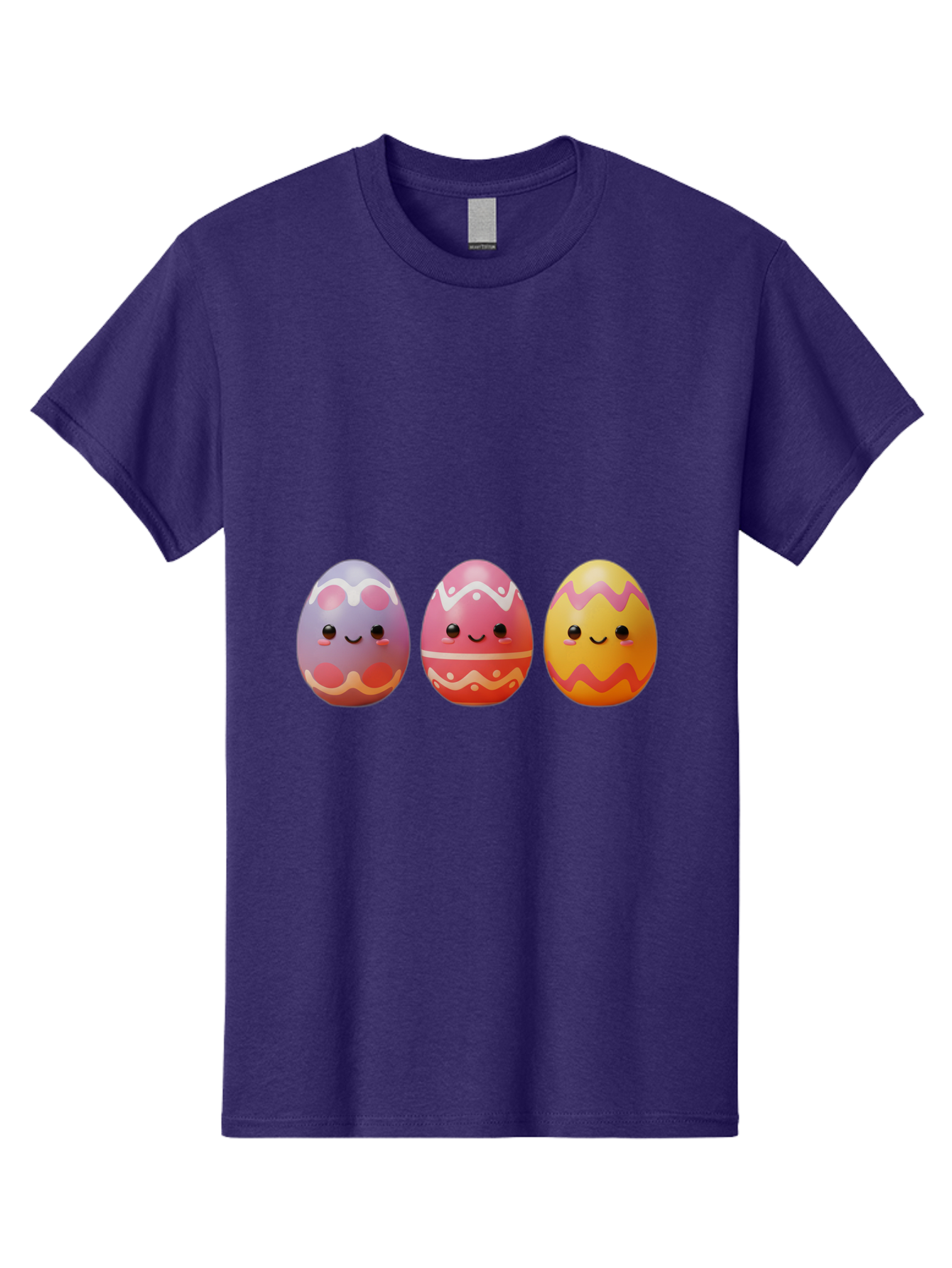 Easter-Eggs-4 Men'S Graphic Tee, 100% Cotton, Comfortable Casual Summer Wear, Machine Washable, Easter Eggs, Decorated Eggs, Smiling Faces, Colorful Designs, Happy Easter, Spring Celebration, Cute Cartoon Baa609