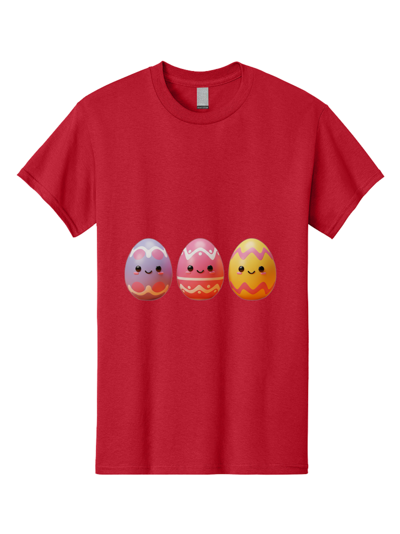 Easter-Eggs-4 Men'S Graphic Tee, 100% Cotton, Comfortable Casual Summer Wear, Machine Washable, Easter Eggs, Decorated Eggs, Smiling Faces, Colorful Designs, Happy Easter, Spring Celebration, Cute Cartoon Baa609