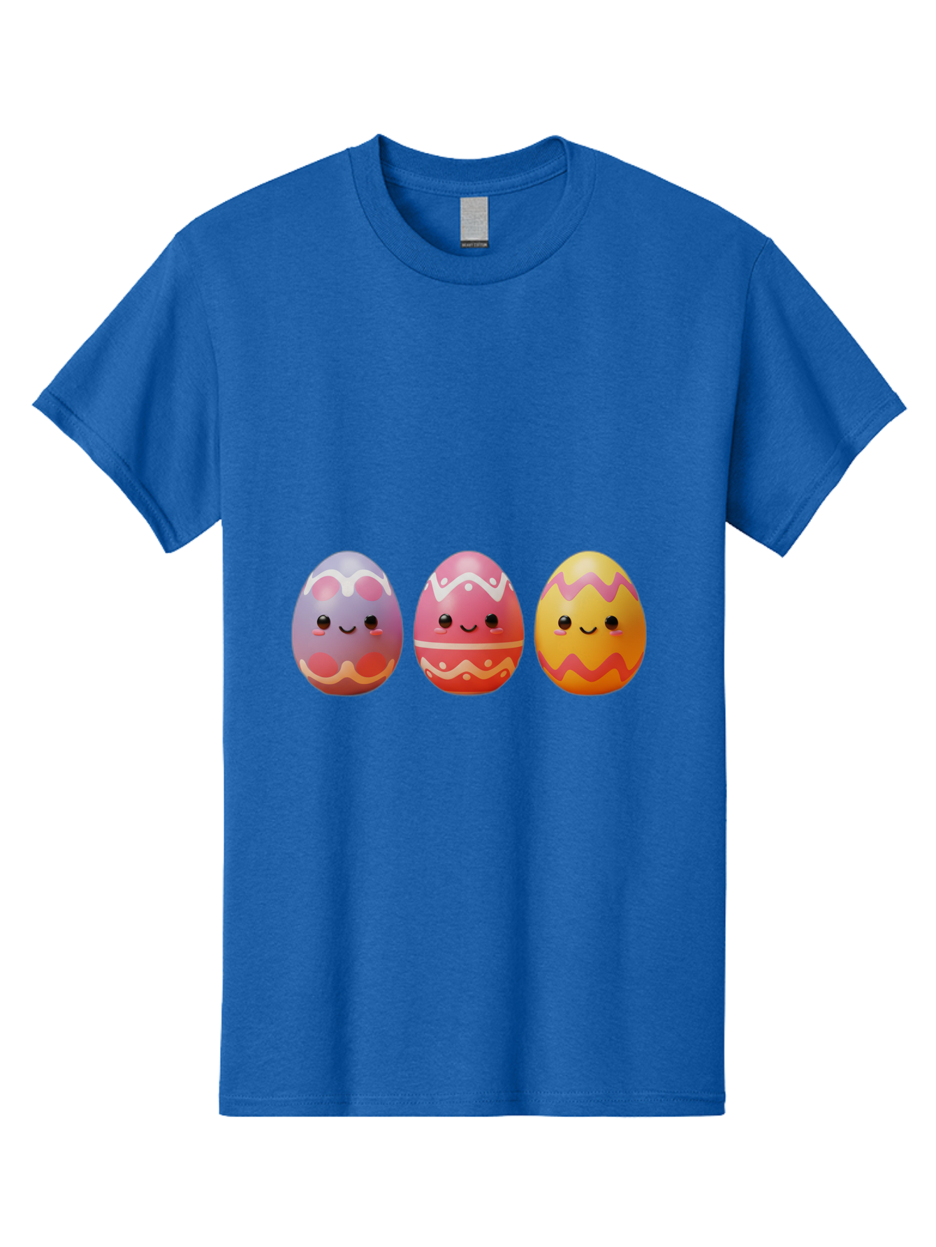 Easter-Eggs-4 Men'S Graphic Tee, 100% Cotton, Comfortable Casual Summer Wear, Machine Washable, Easter Eggs, Decorated Eggs, Smiling Faces, Colorful Designs, Happy Easter, Spring Celebration, Cute Cartoon Baa609