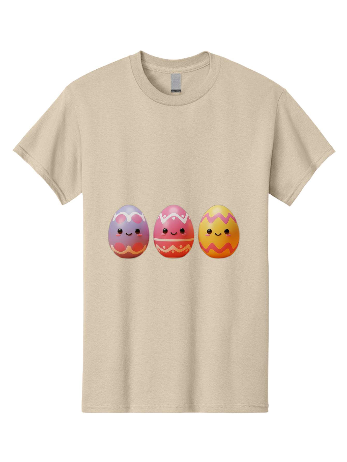 Easter-Eggs-4 Men'S Graphic Tee, 100% Cotton, Comfortable Casual Summer Wear, Machine Washable, Easter Eggs, Decorated Eggs, Smiling Faces, Colorful Designs, Happy Easter, Spring Celebration, Cute Cartoon Baa609