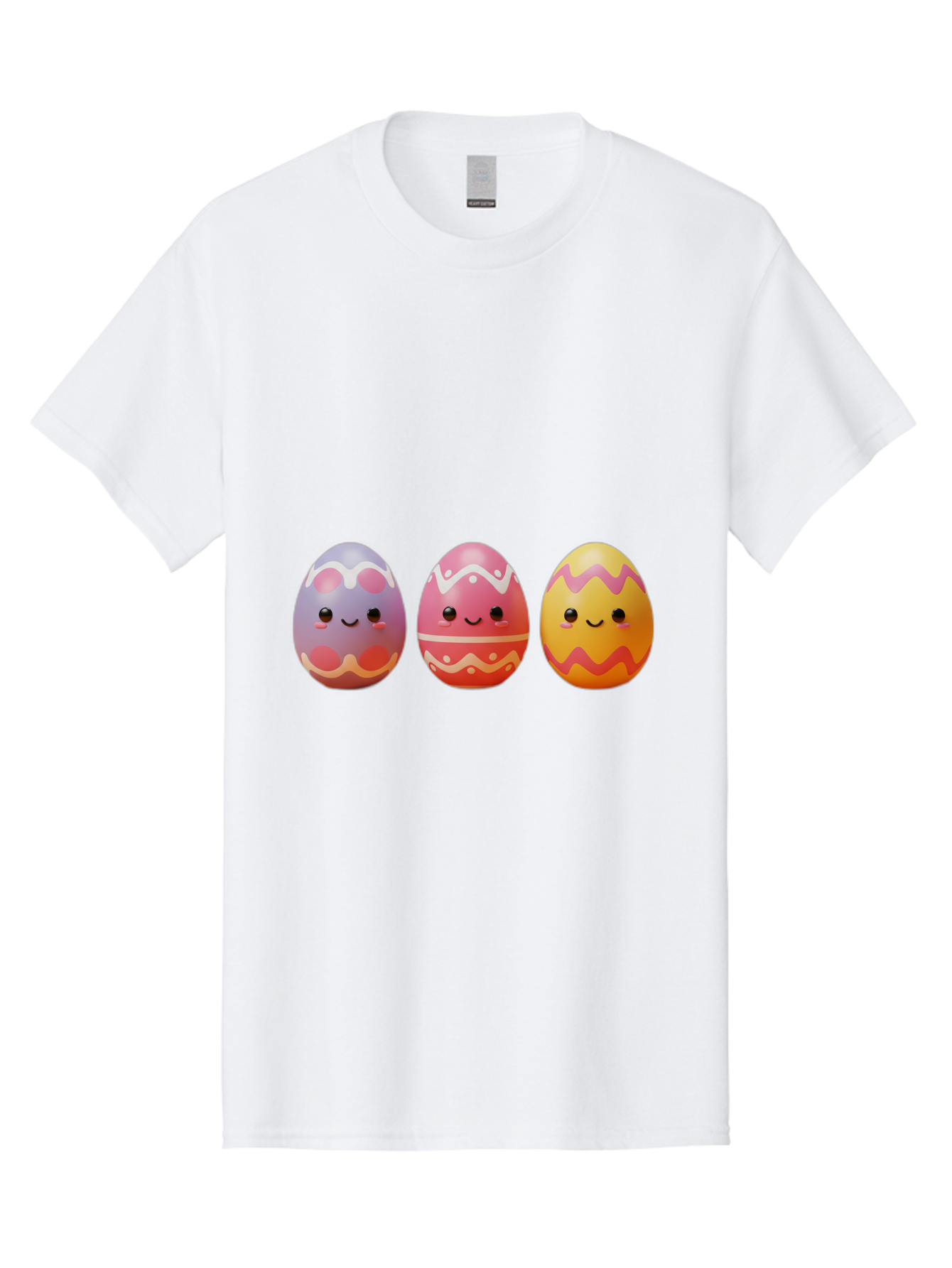 Easter-Eggs-4 Men'S Graphic Tee, 100% Cotton, Comfortable Casual Summer Wear, Machine Washable, Easter Eggs, Decorated Eggs, Smiling Faces, Colorful Designs, Happy Easter, Spring Celebration, Cute Cartoon Baa609